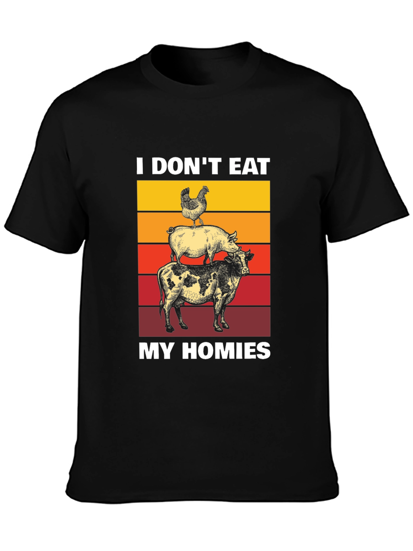 Black I Don't Eat My Homies T-Shirt view 3