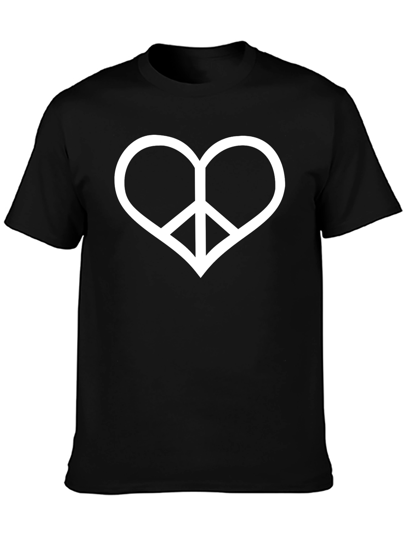 Black Heart Peace Symbol Graphic Tee - Stylish & Comfortable view 3