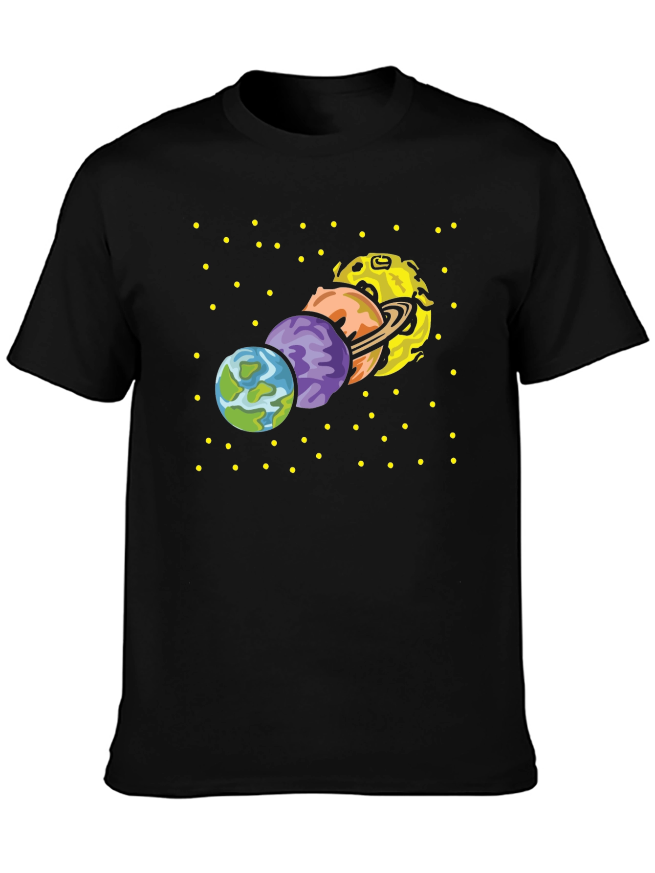 Black Planets Graphic T-Shirt - Space Design view 3