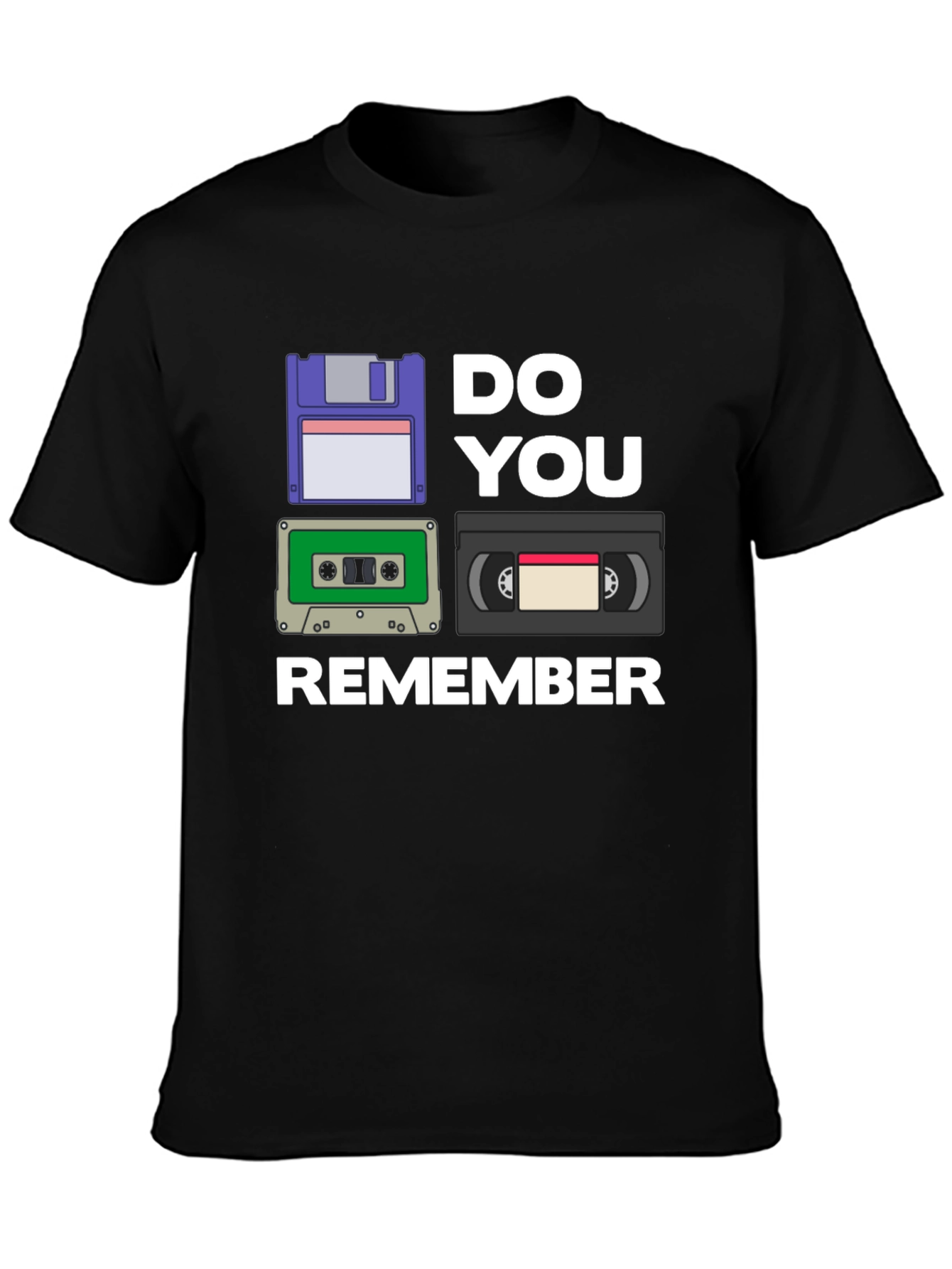 Black Retro Media T-Shirt - Do You Remember? view 3