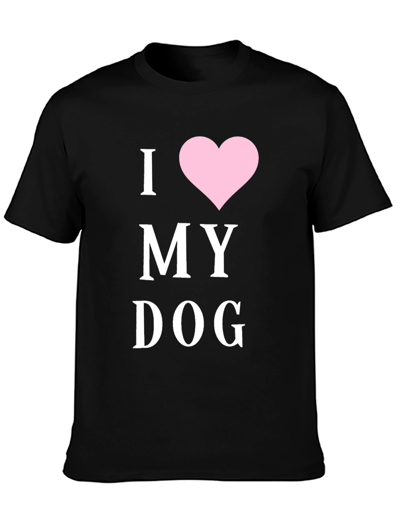 Black I Heart My Dog T-Shirt - Black Cotton Blend view 3
