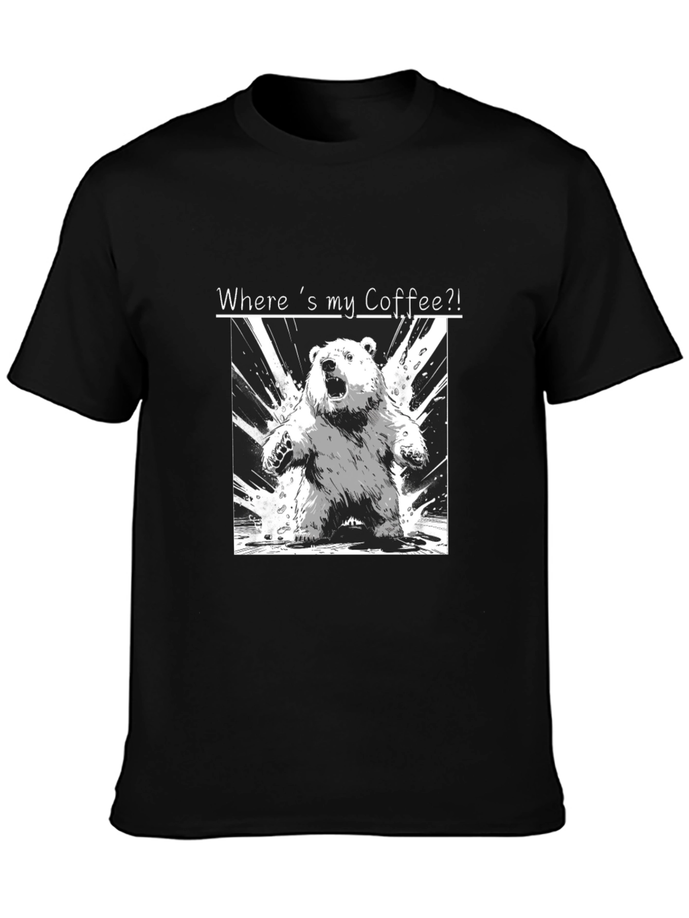 Black Where's My Coffee? Graphic Tee view 3