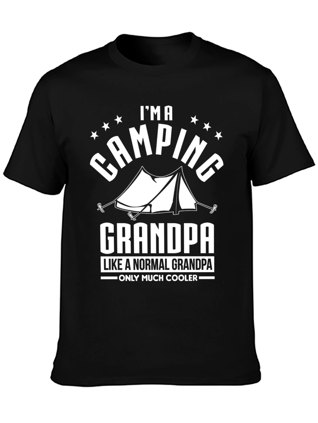 Black Camping Grandpa T-Shirt - Much Cooler Than Normal! view 3