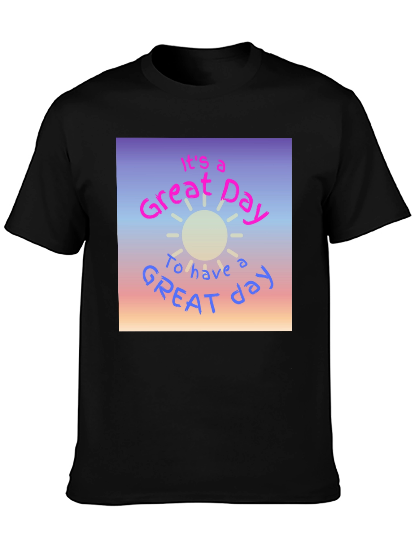 Black Great Day Graphic T-Shirt - Trendy Casual Tee view 3