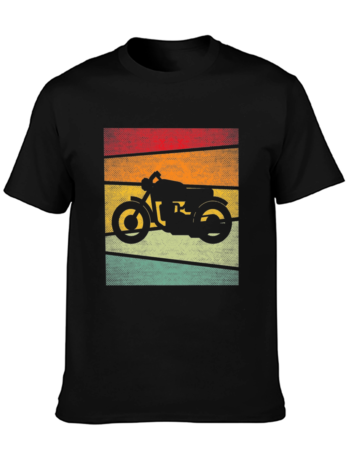 Black Retro Motorcycle Graphic T-Shirt - Vintage Style view 3
