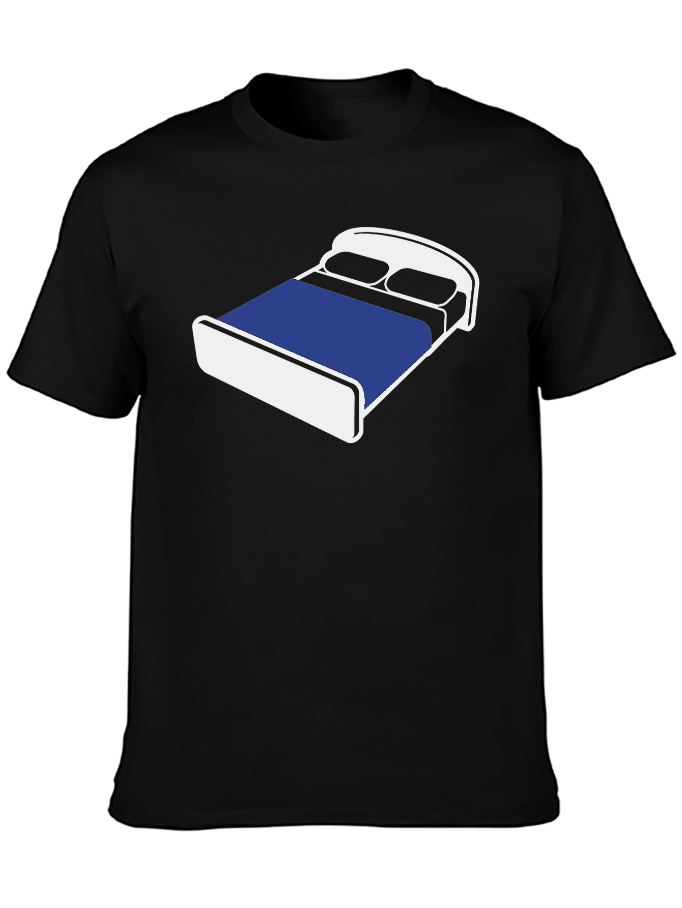 Black Novelty Bed Graphic T-Shirt - Comfortable Black Tee view 3