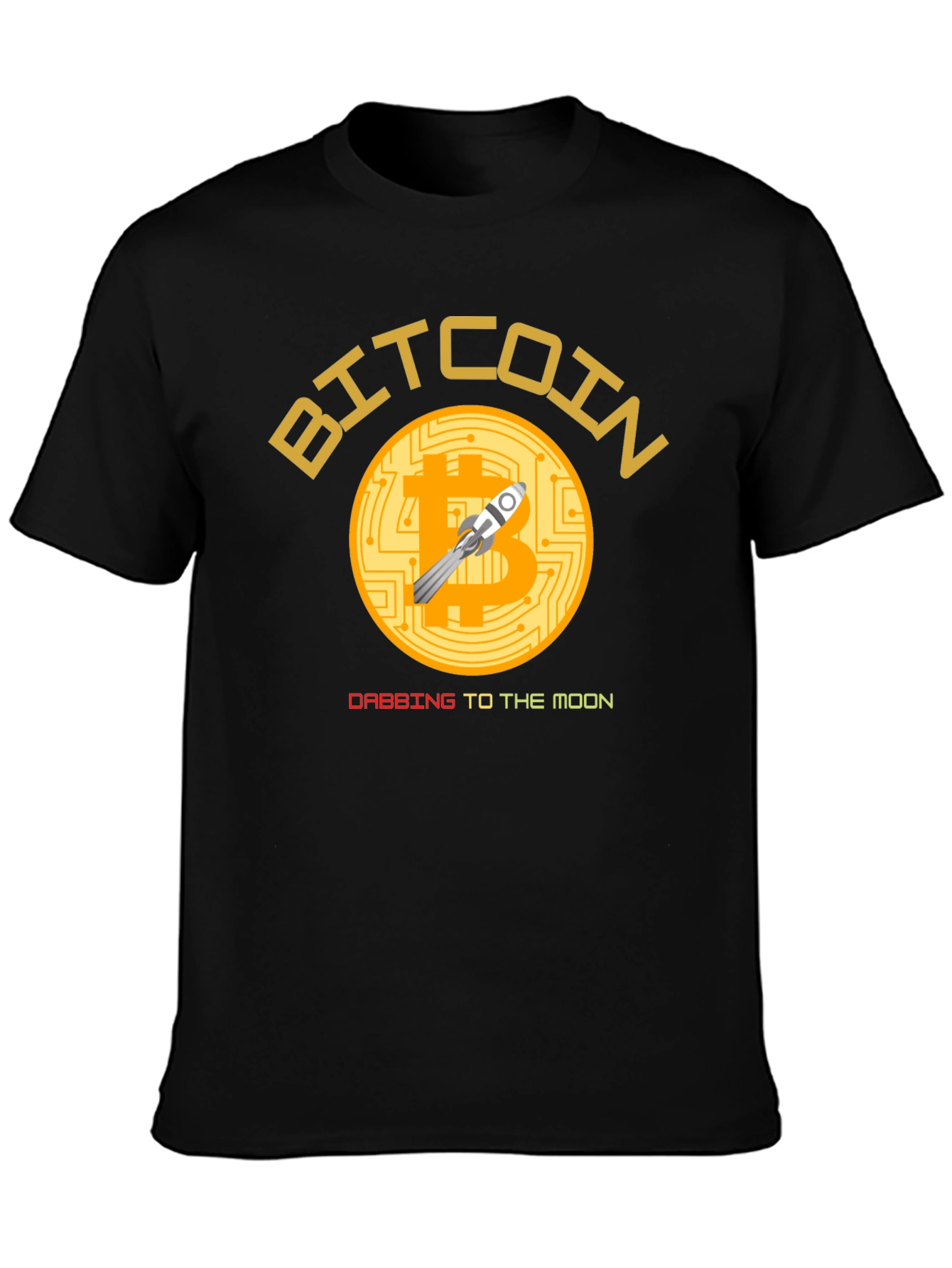 Black Bitcoin To The Moon Black T-Shirt view 3