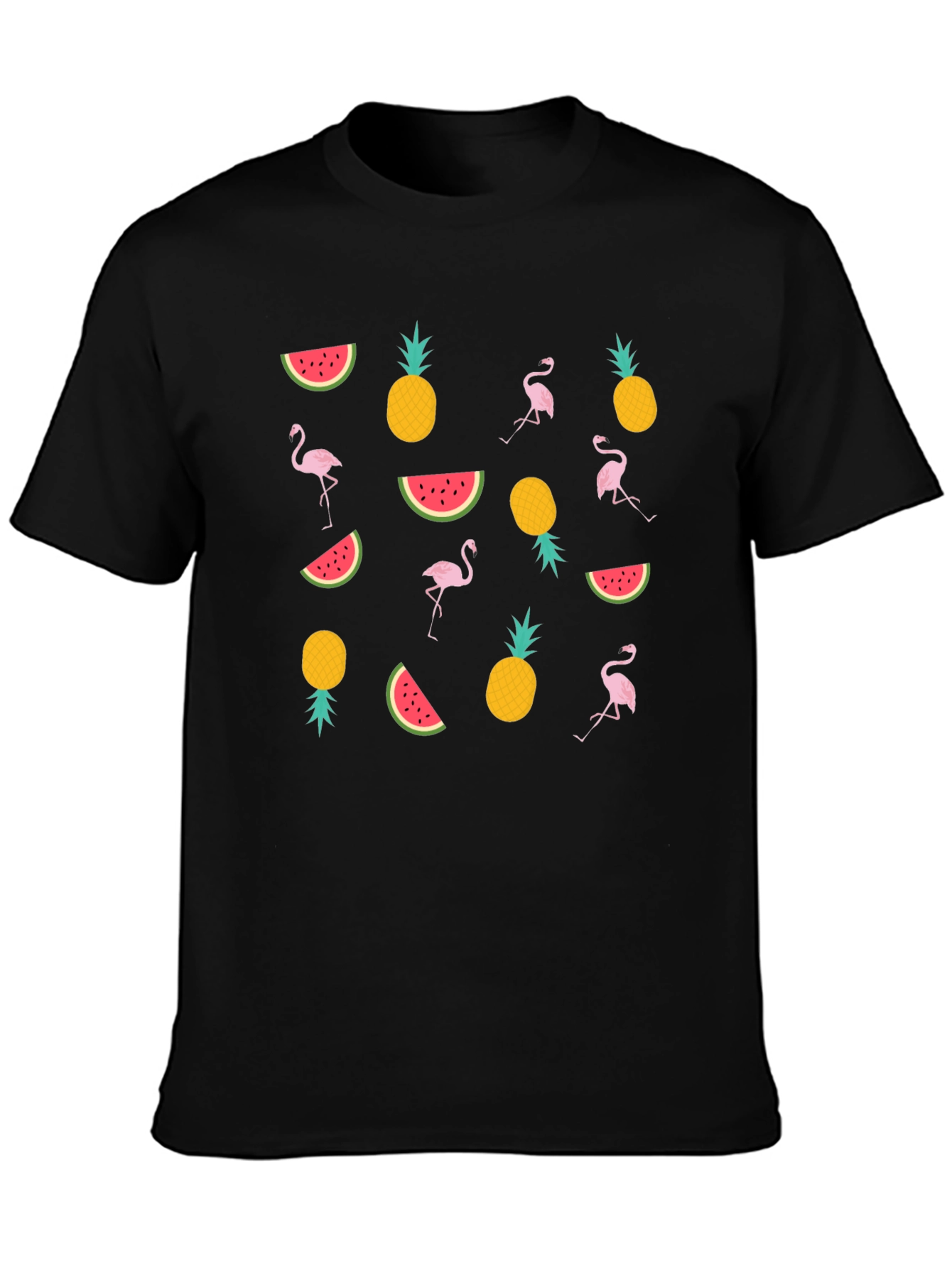 Tropical Print Black T-Shirt - 3