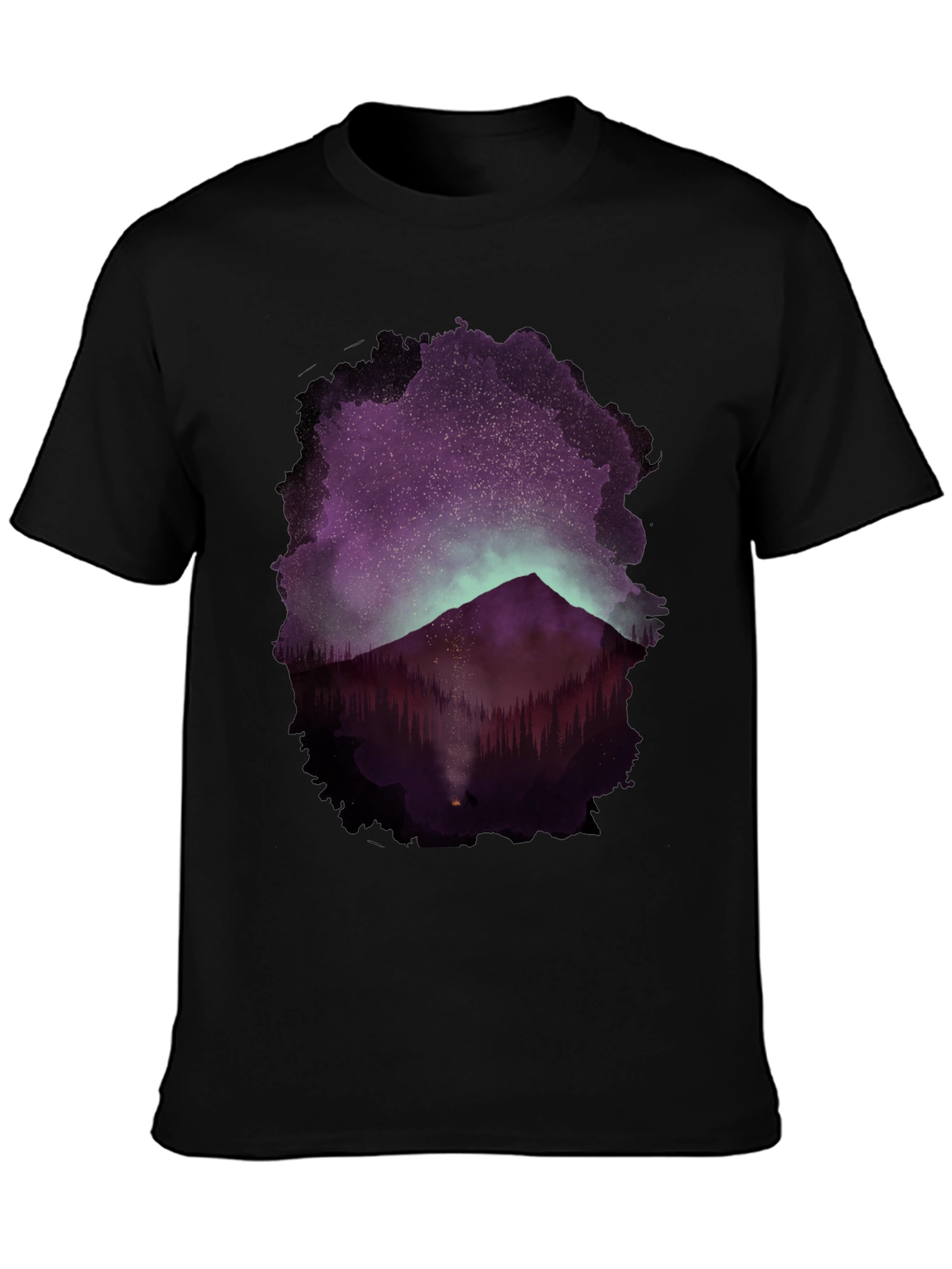 Black Mountain Night Sky Graphic Tee view 3