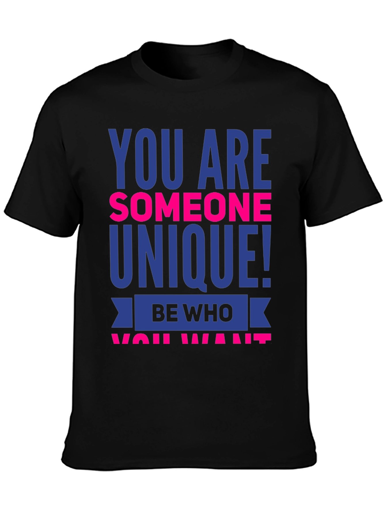 Black Unique Statement T-Shirt - Be Who You Want! view 3