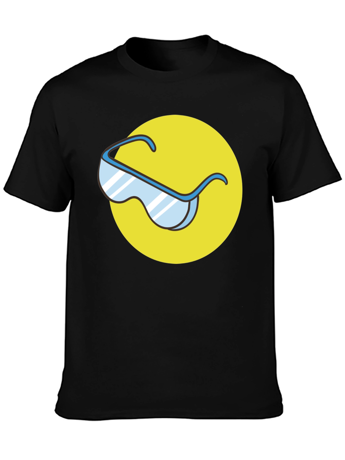 Black Cool Shades Graphic Tee - Black Cotton Blend view 3