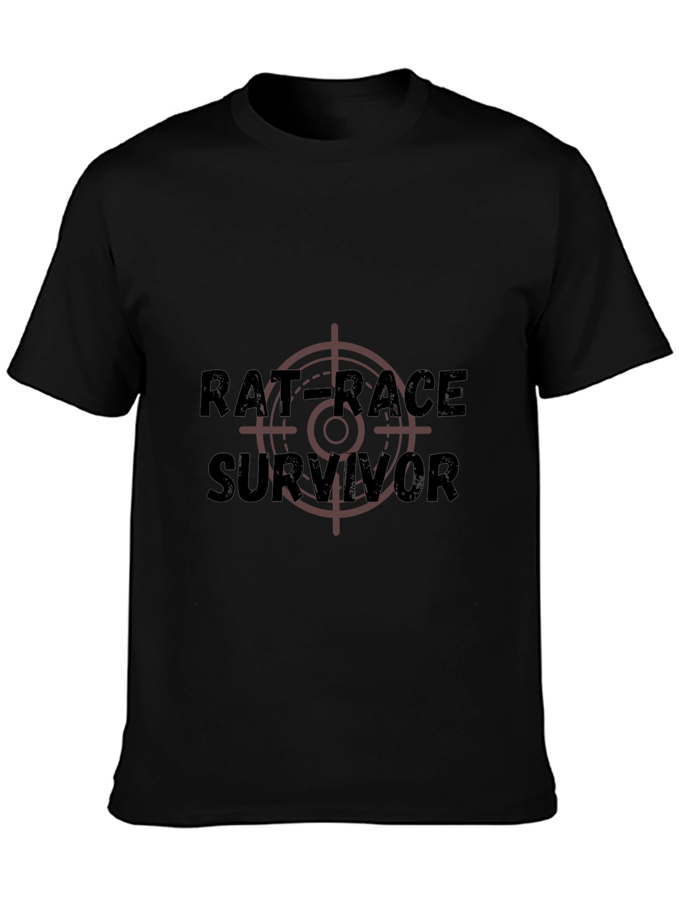 Black Rat Race Survivor Graphic T-Shirt - Black Crew Neck Tee view 3
