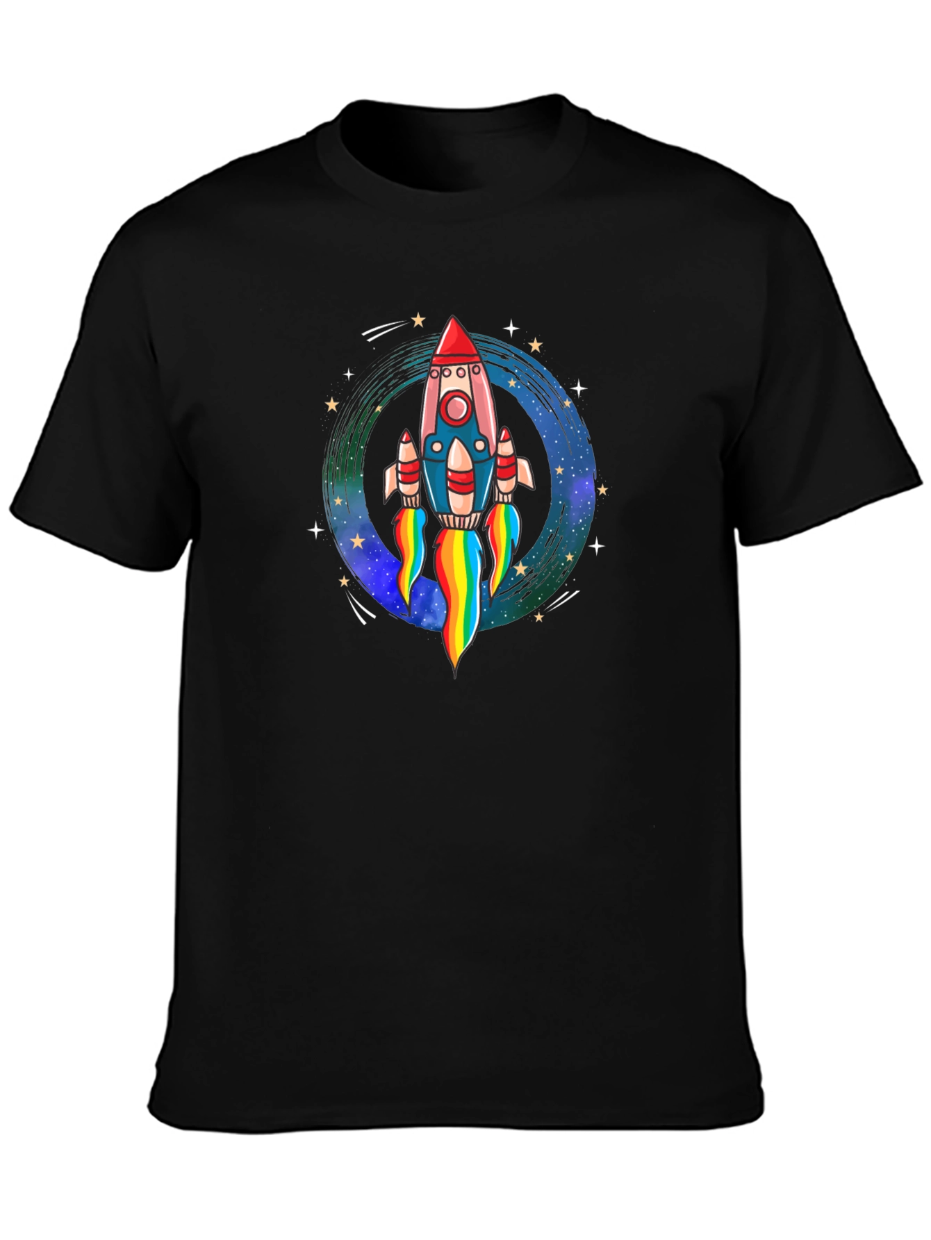 Black Rocket Launch Graphic Tee - Black Cotton Comfort view 3