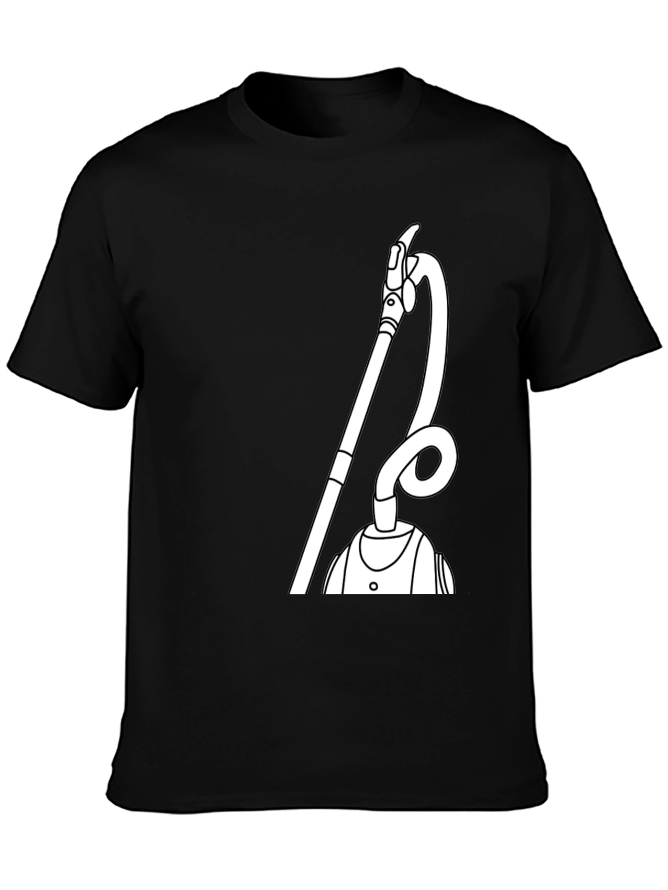 Black Funny Vacuum T-Shirt - Unique Graphic Tee view 3