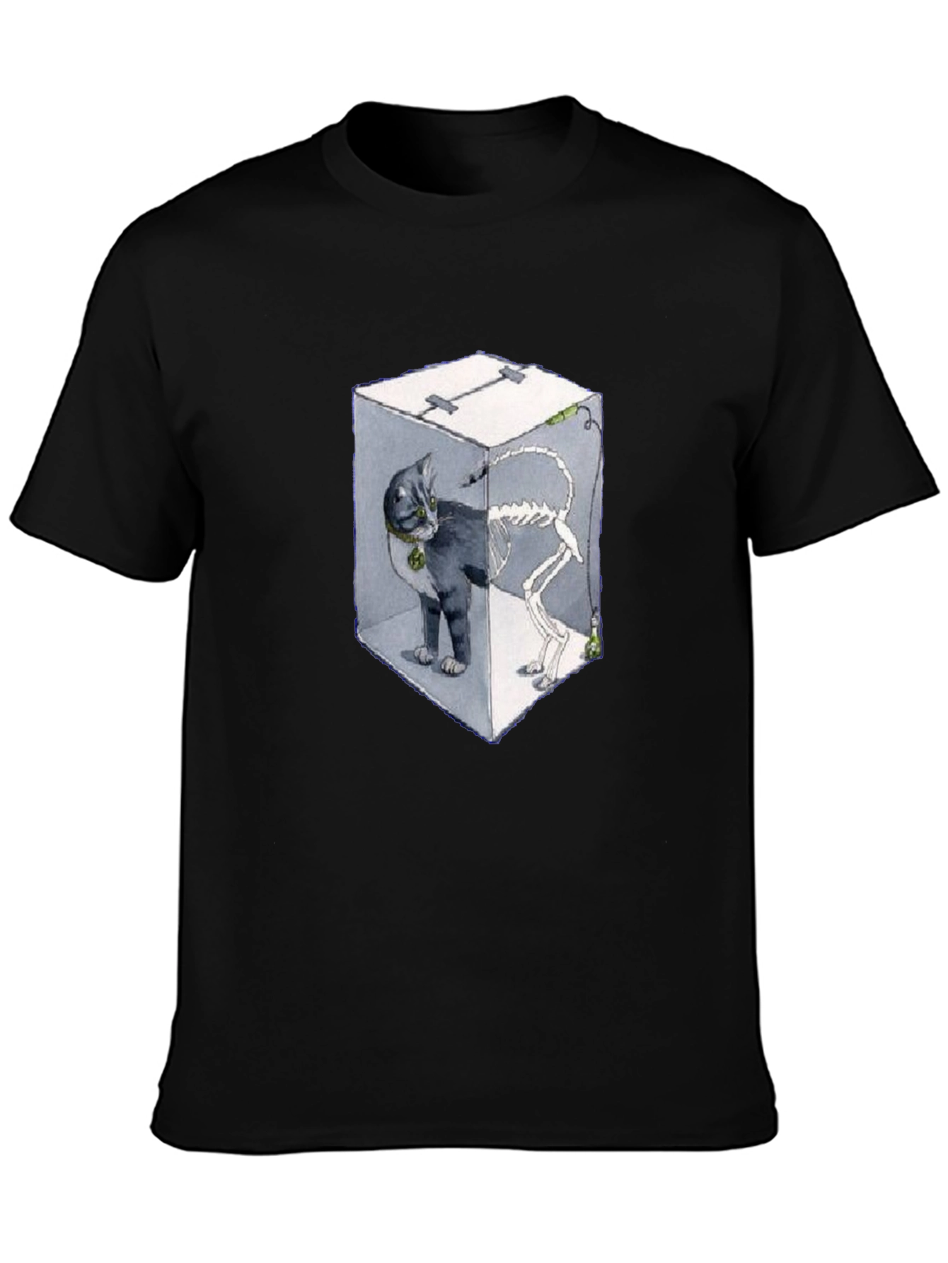 Black Schrödinger's Cat T-Shirt view 3