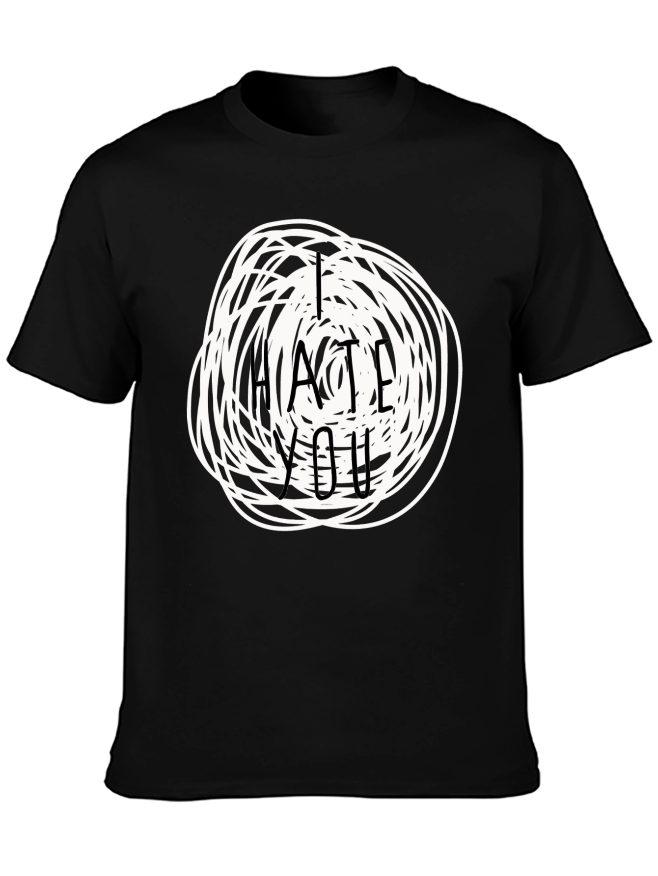 Black I Hate You Graphic Tee - Funny Sarcastic T-Shirt view 3