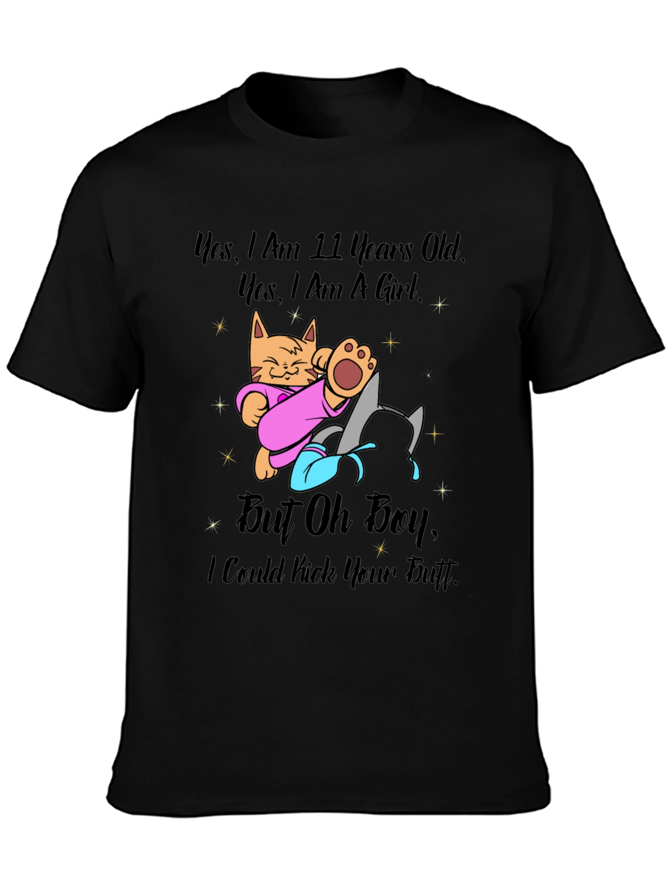 Black Girl Power Cat T-Shirt - 11 Years Old and Ready! view 3