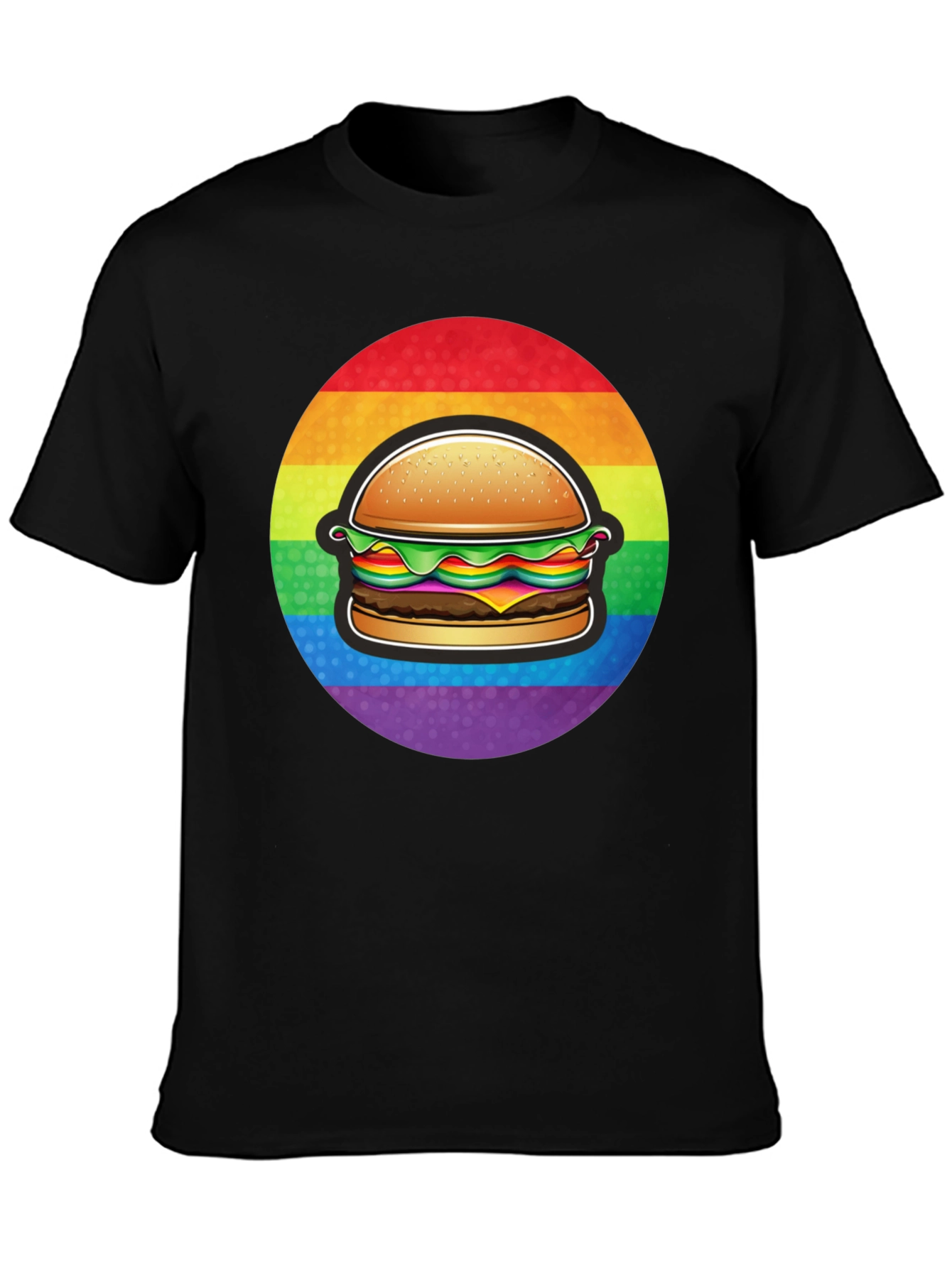 Black Rainbow Burger Graphic Tee - Pride Apparel view 3