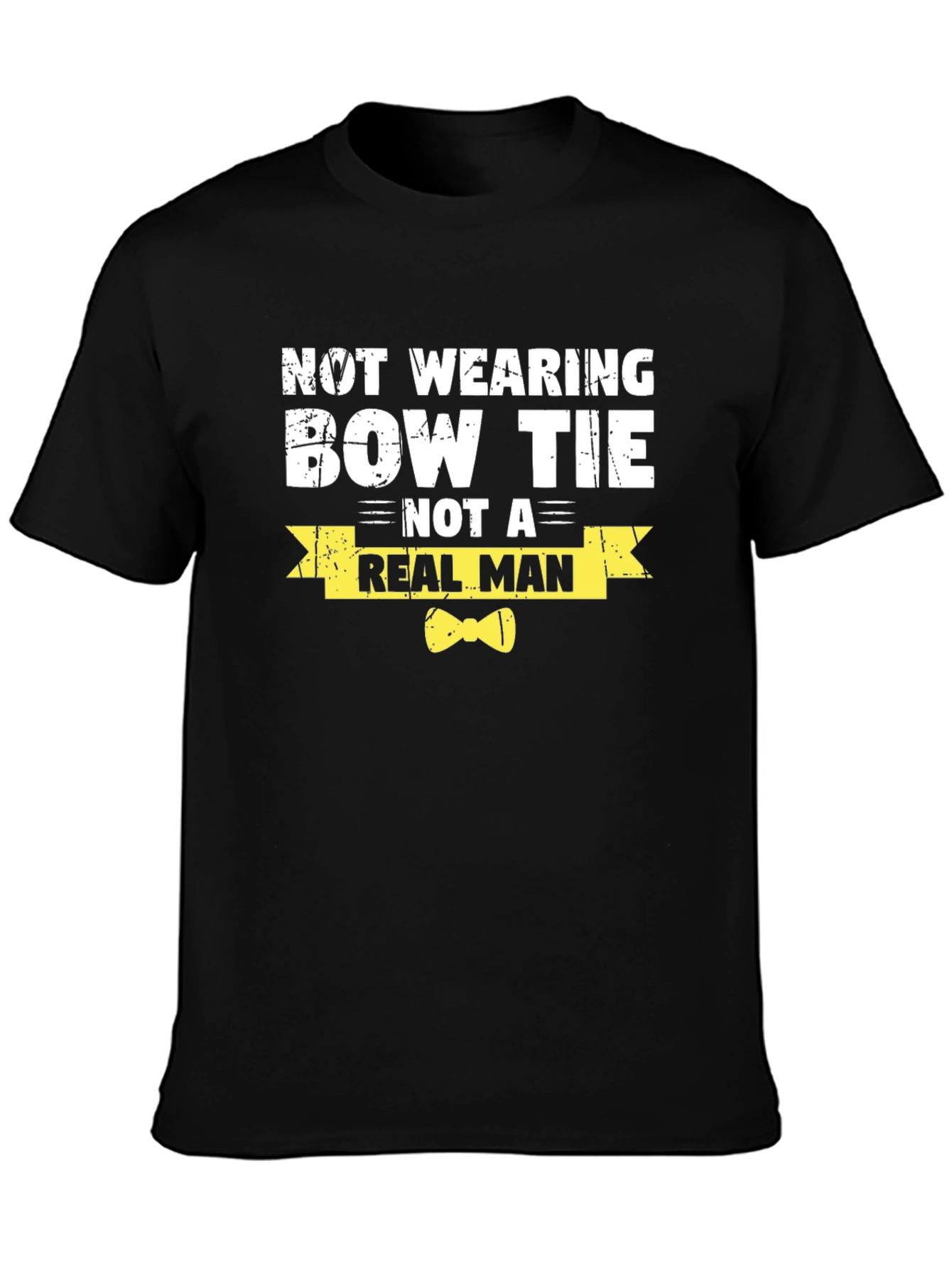 Black Bow Tie T-Shirt - Real Man Graphic Tee view 3