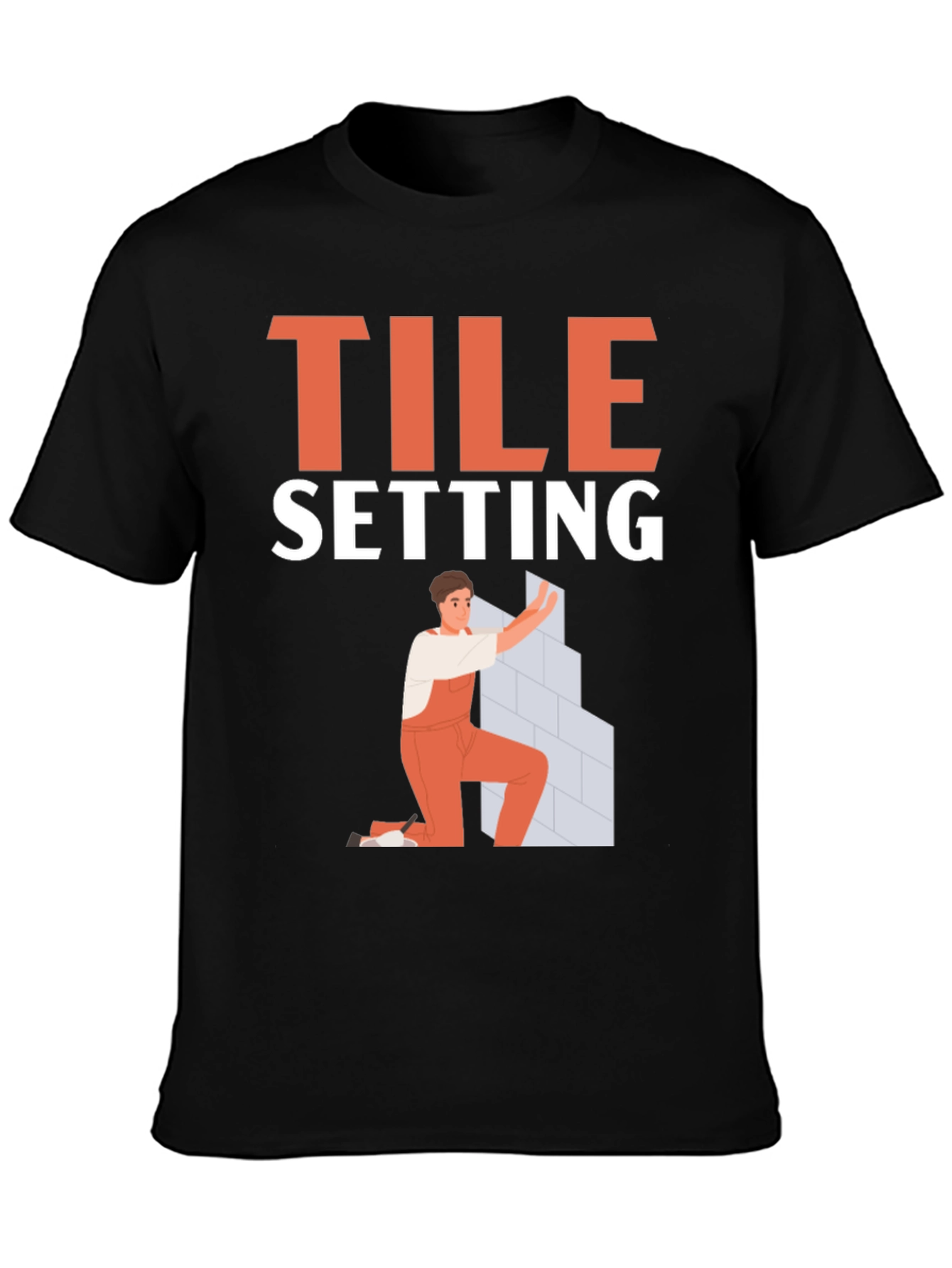 Black Tile Setter T-Shirt - Construction Worker Gift view 3