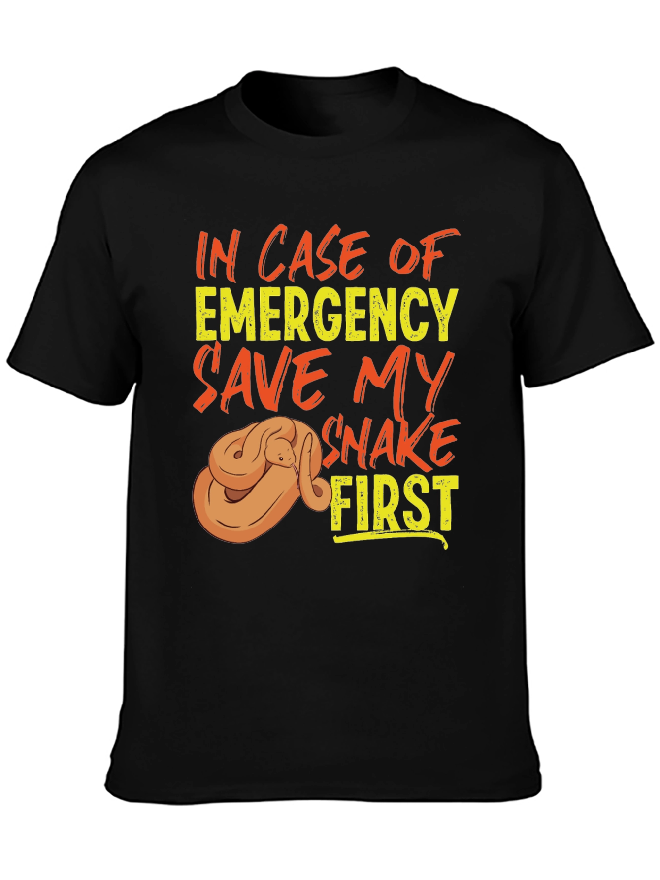 Black Save My Snake First T-Shirt, Emergency Pet Reptile Tee view 3