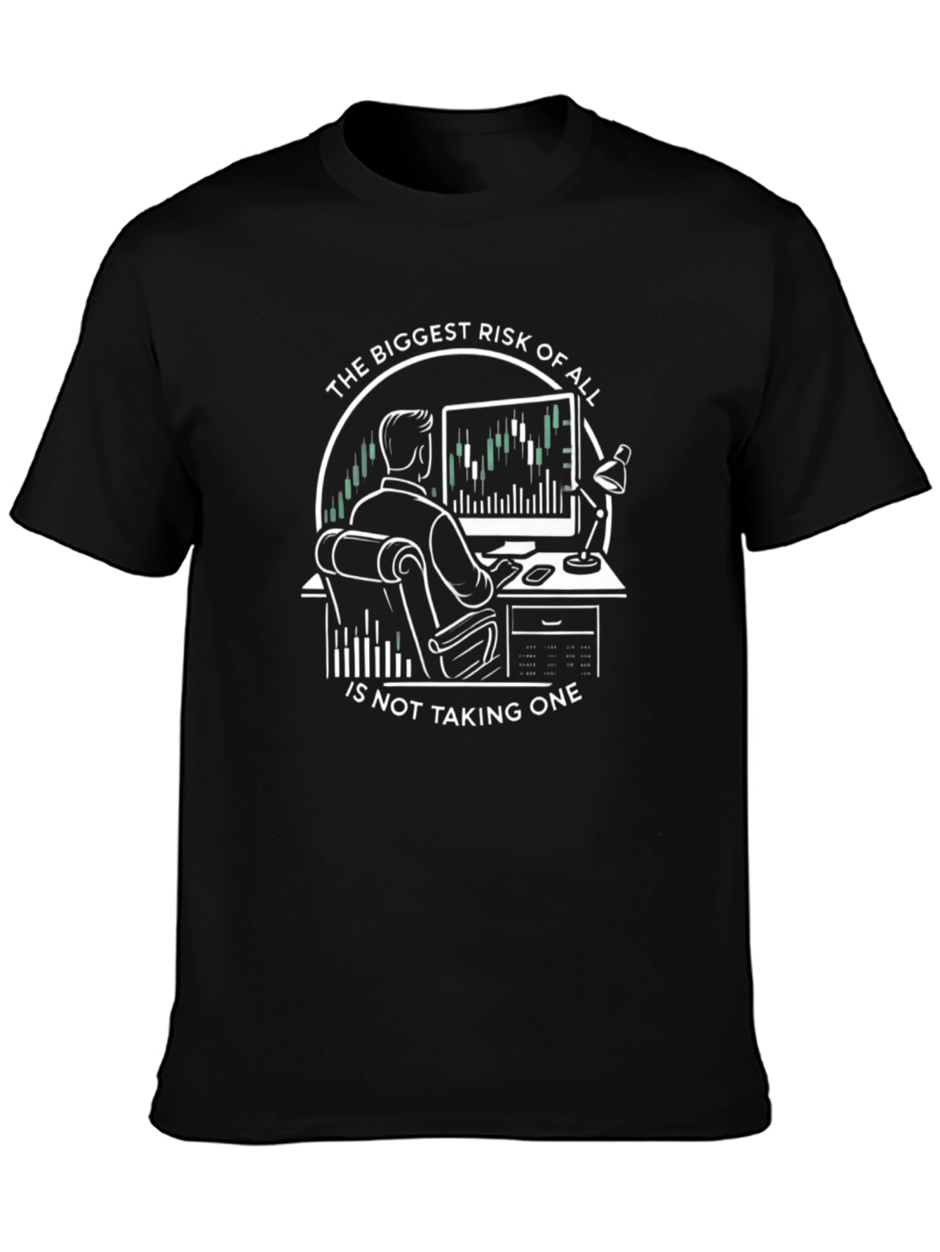 Black The Biggest Risk T-Shirt - Trader Edition view 3