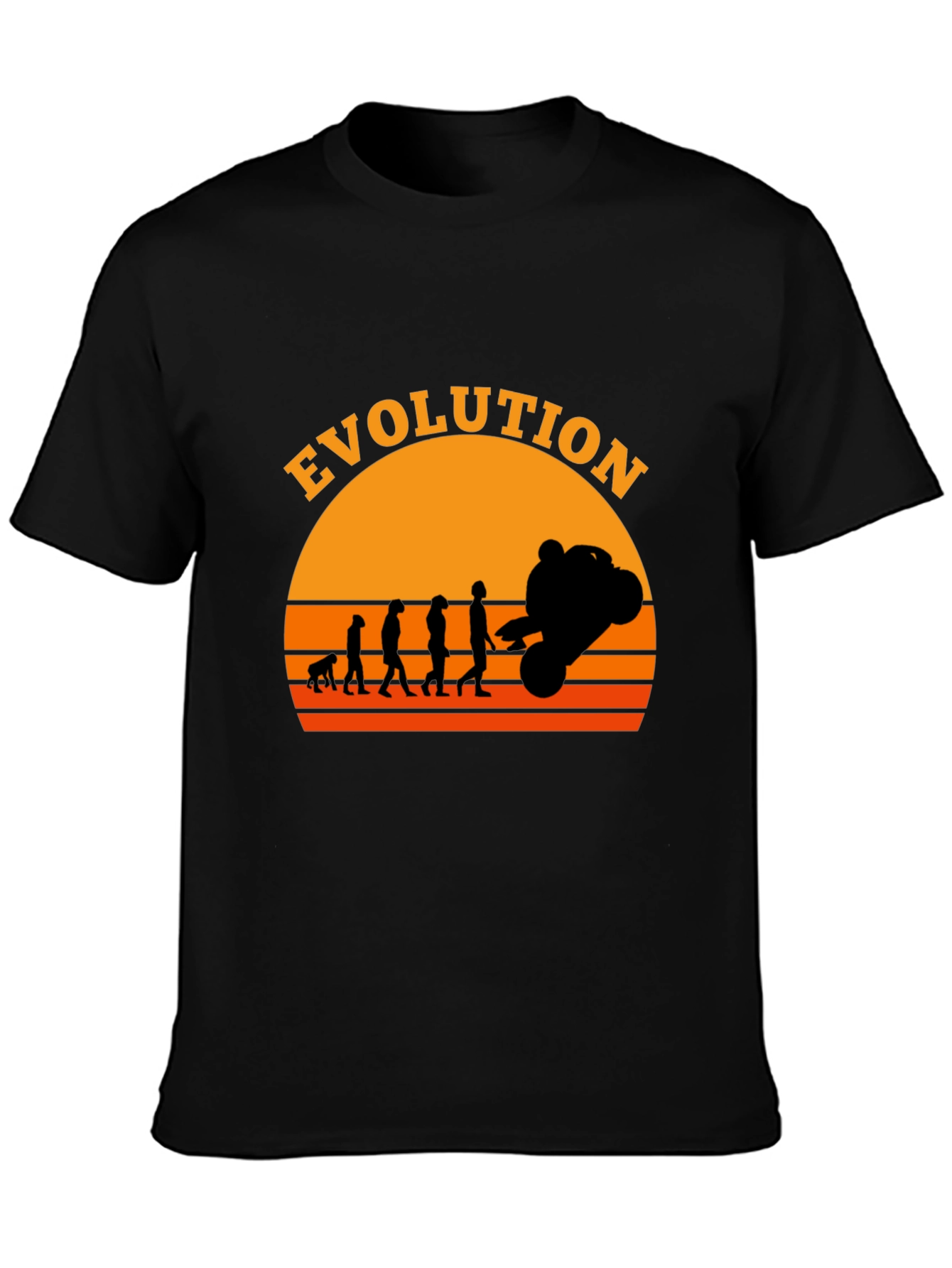 Black Evolution of Moto Black T-Shirt view 3