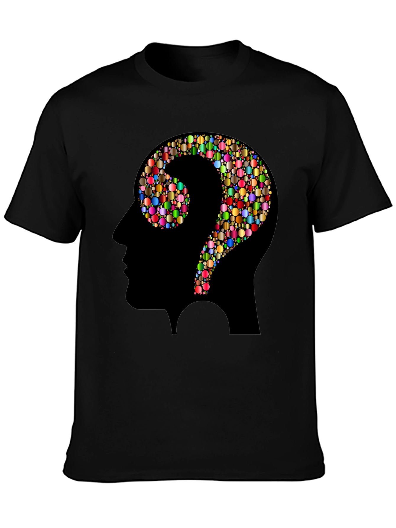 Black Question Mark Mind T-Shirt view 3