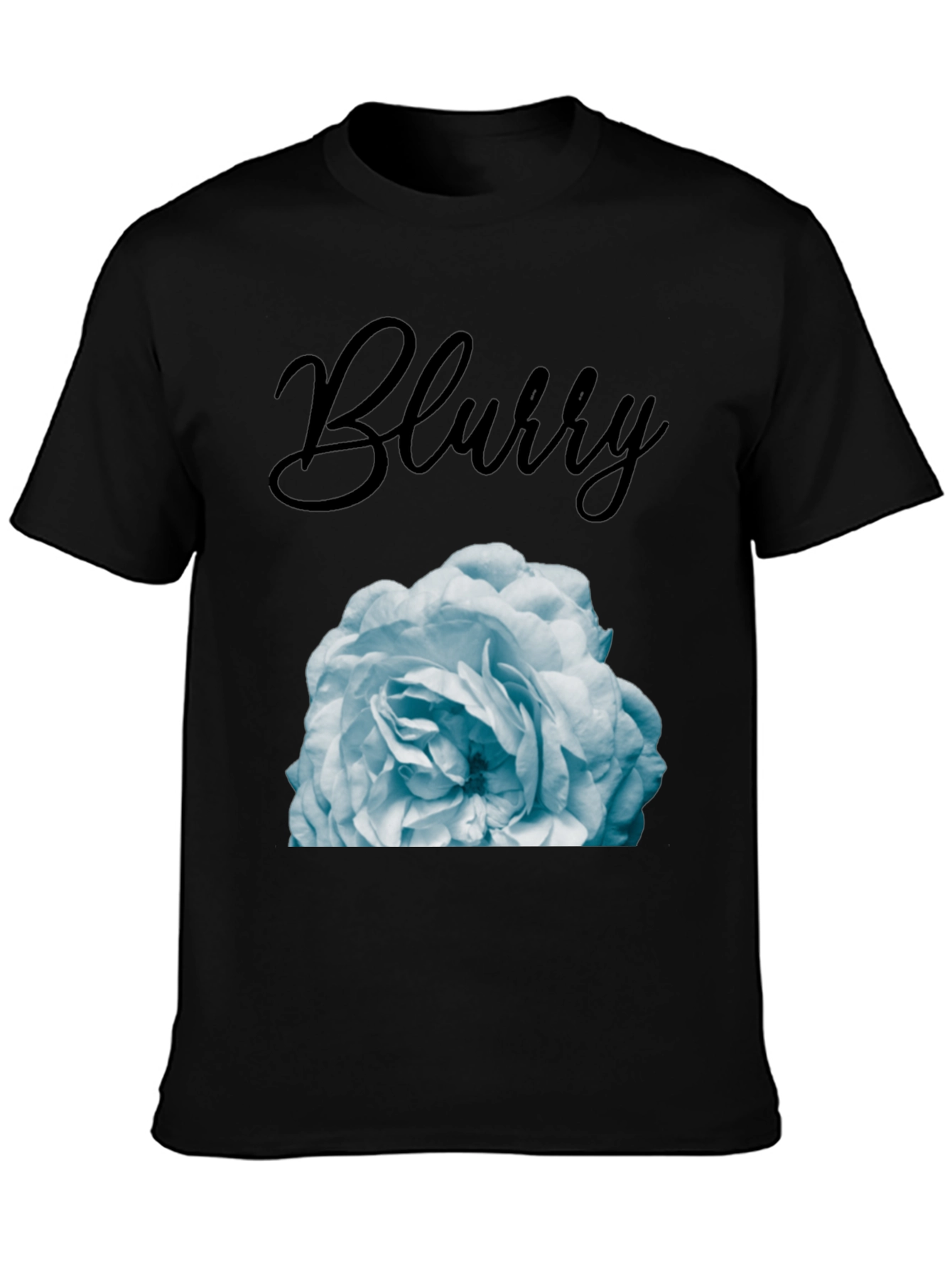 Black Blurry Rose Graphic T-Shirt - Stylish Men's Tee view 3