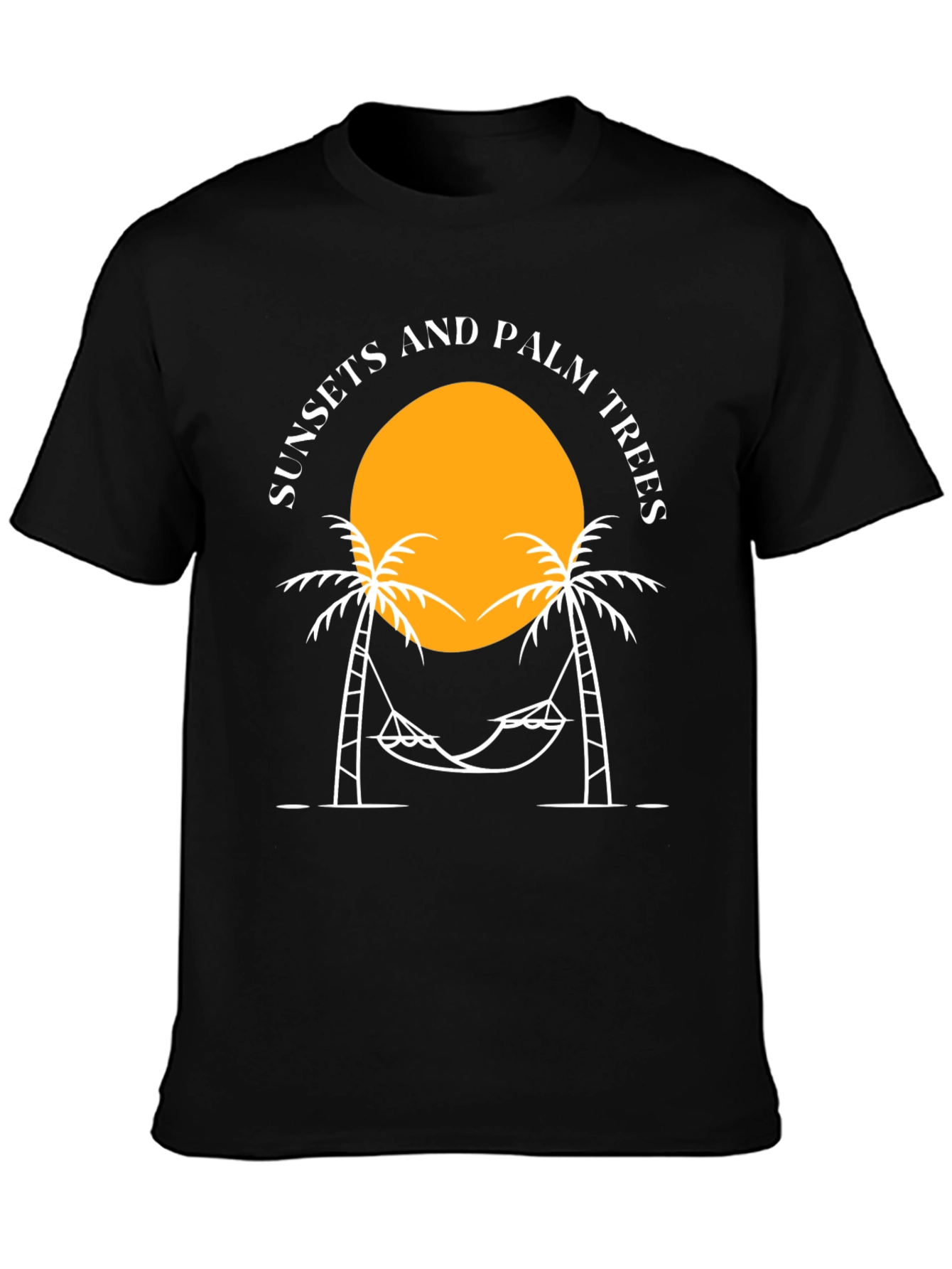 Black Sunset & Palm Tree Graphic Tee view 3