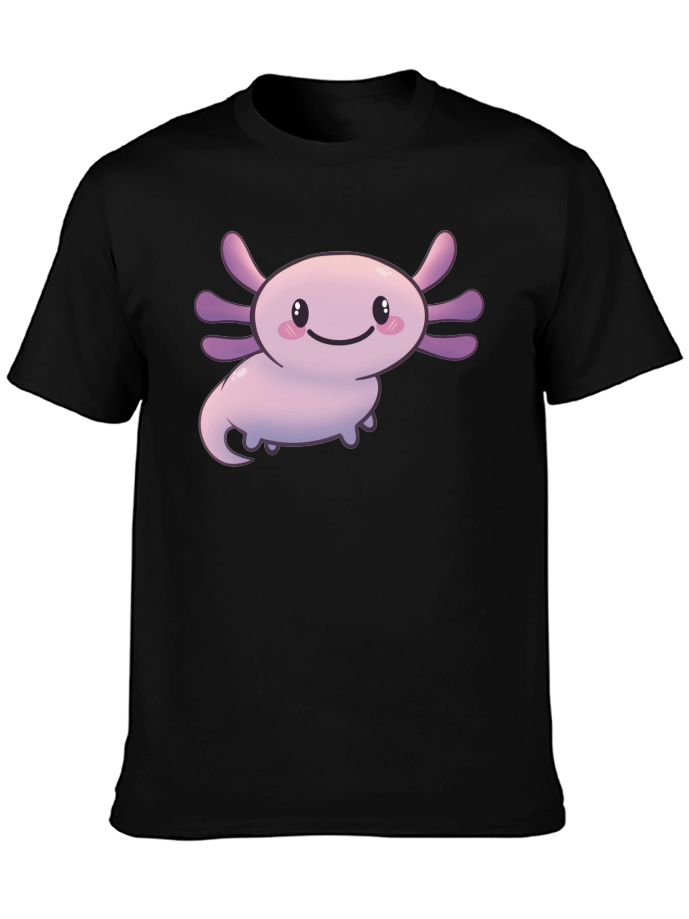 Black Cute Axolotl Graphic Tee - Black T-Shirt view 3