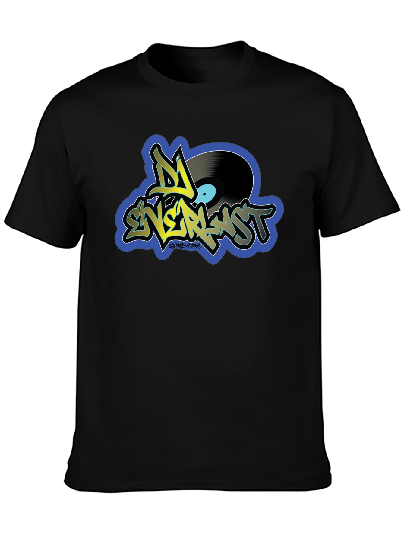 Black DJ Enerlast Black T-Shirt - Music Inspired Design view 3
