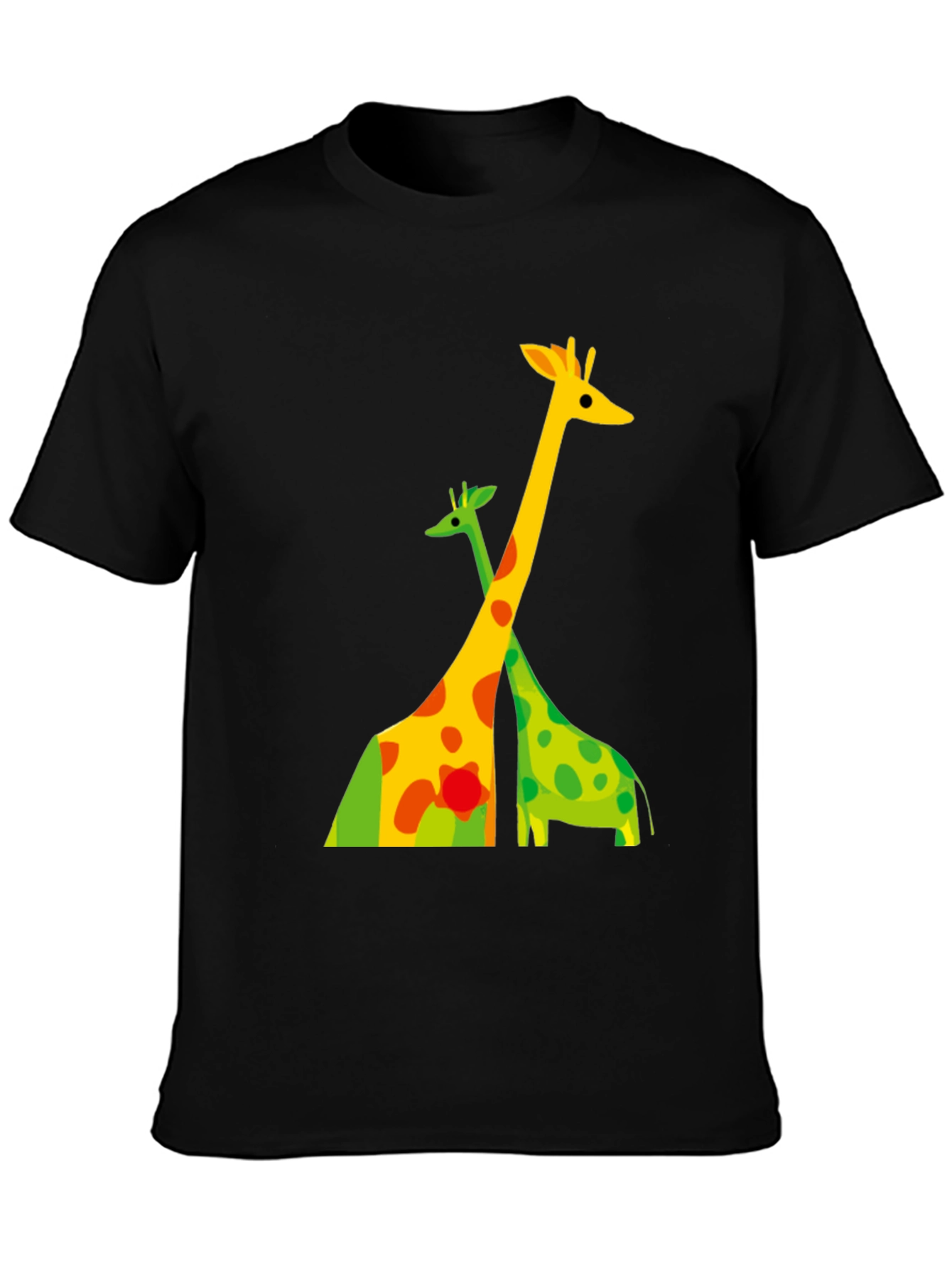 Black Giraffe Graphic Tee - Modern Animal Print Shirt view 3