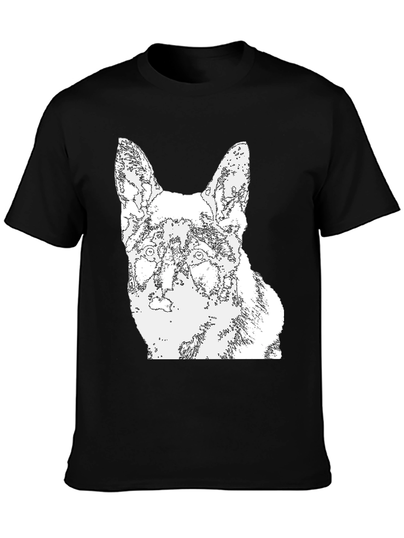 Black Dog Outline Graphic T-Shirt - Black view 3