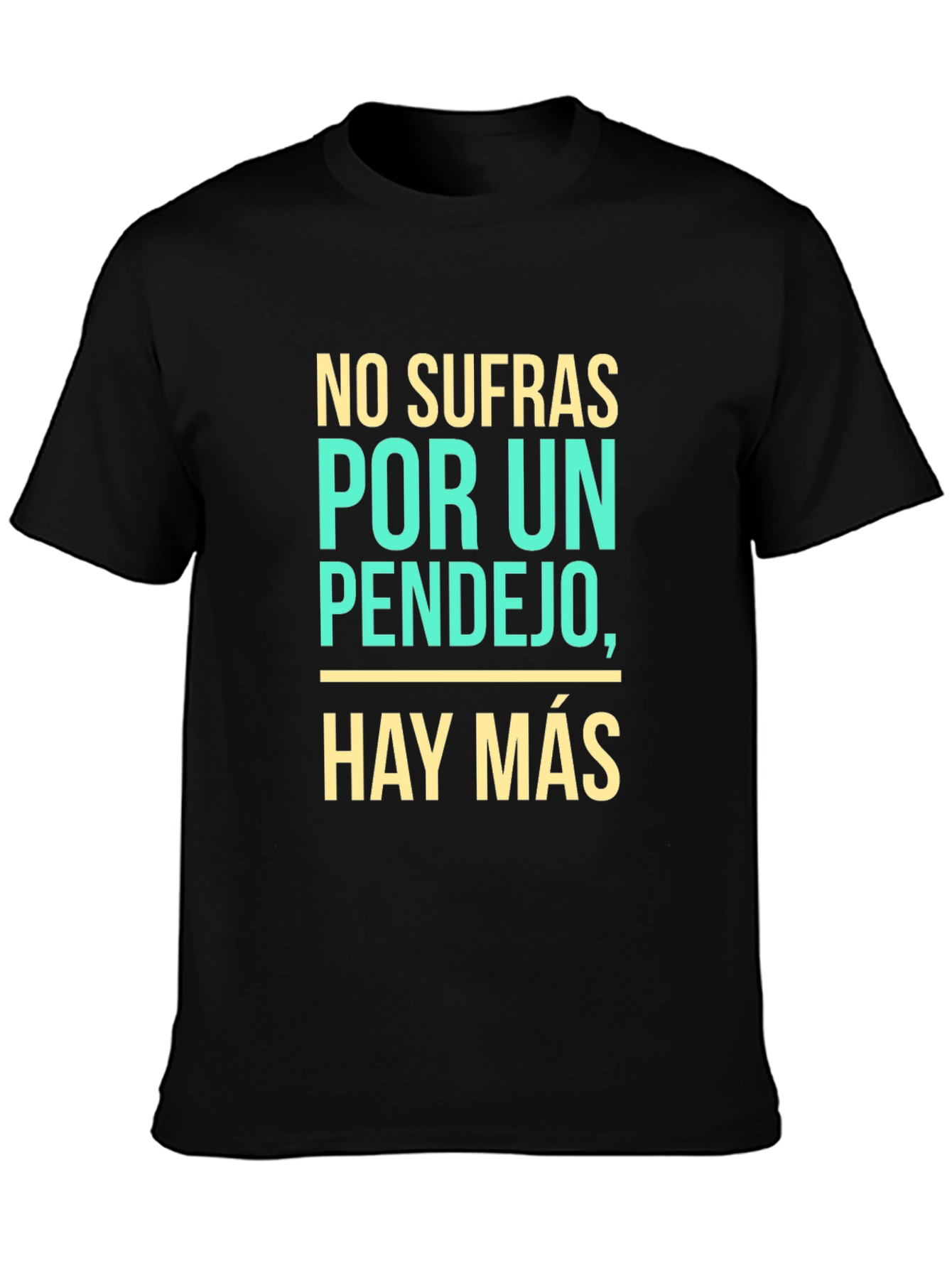 Black Funny Spanish Quote Graphic T-Shirt view 3