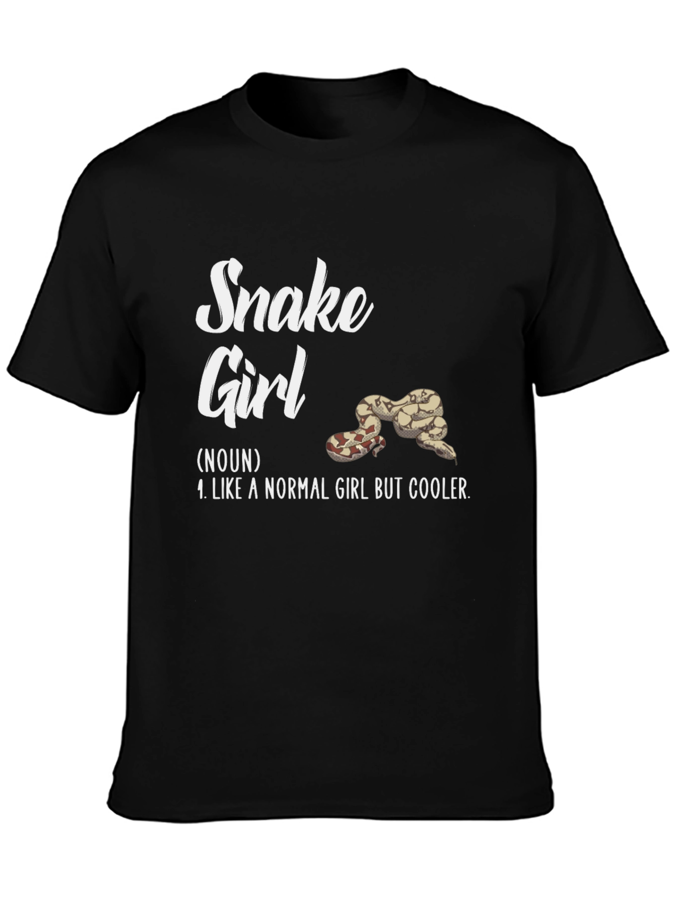 Black Snake Girl T-Shirt - Reptile Lover Tee view 3