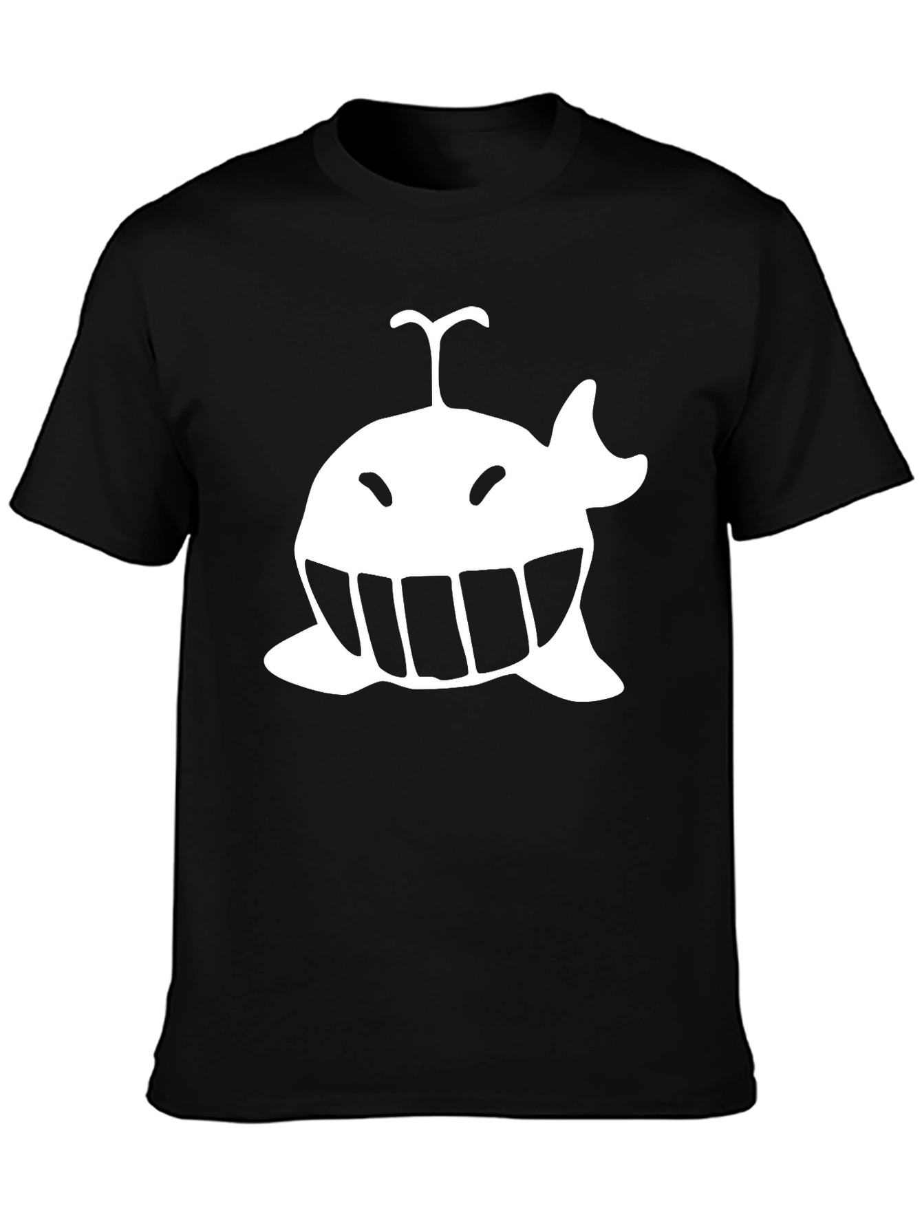 Black Whimsical Whale Graphic Tee - Black Cotton view 3