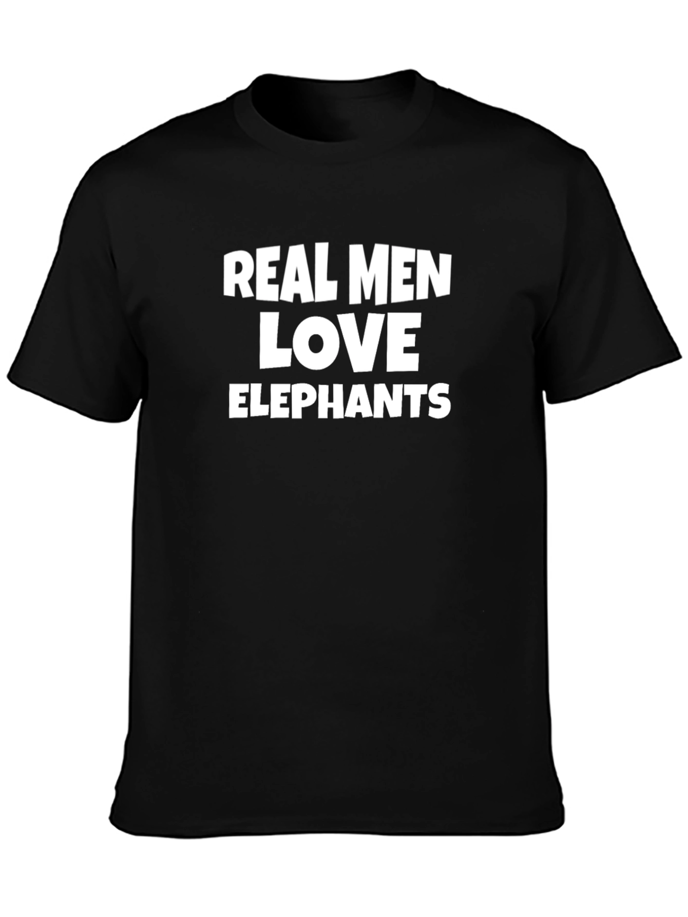 Black Real Men Love Elephants Graphic Tee view 3