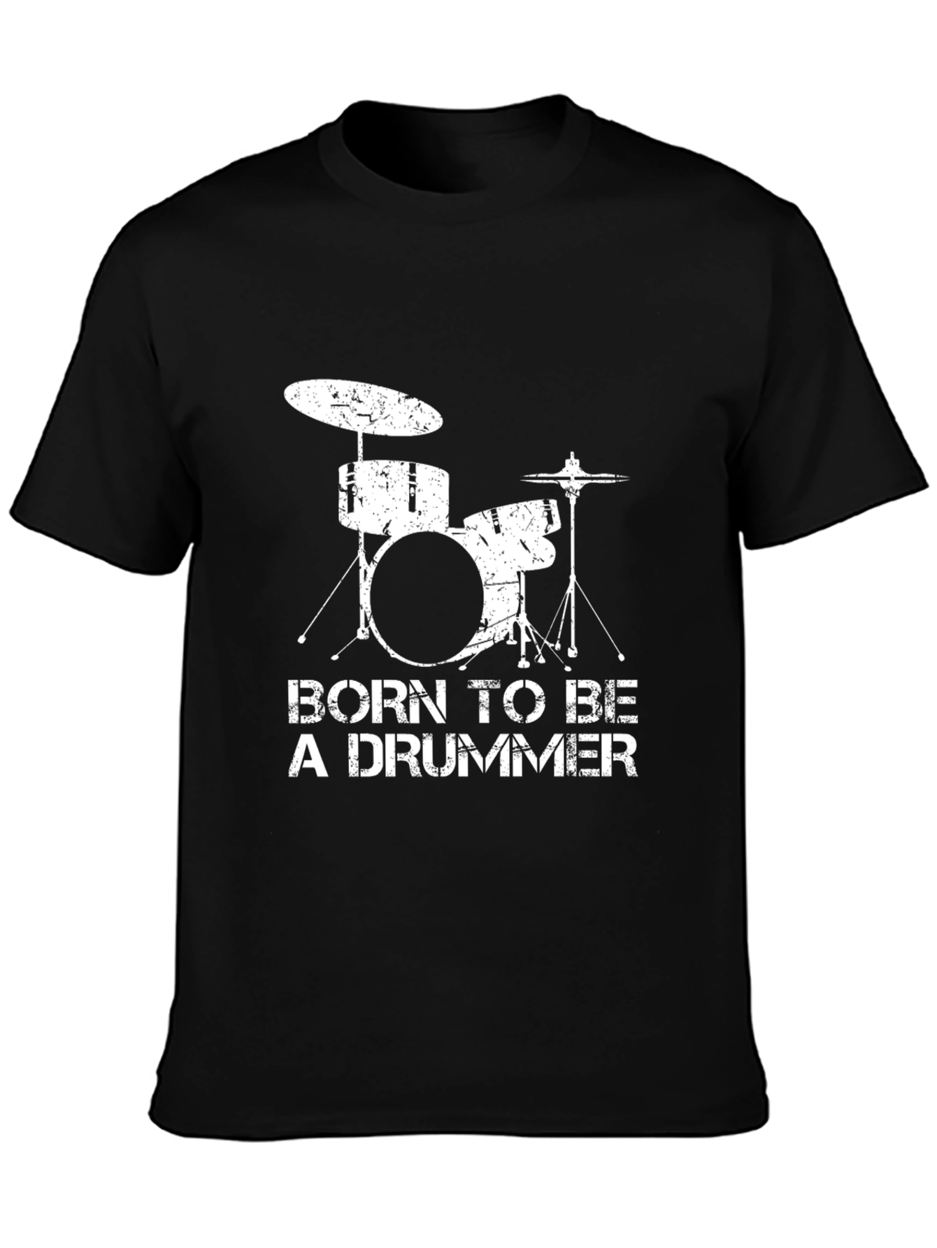 Black Born to Be a Drummer Black T-Shirt view 3