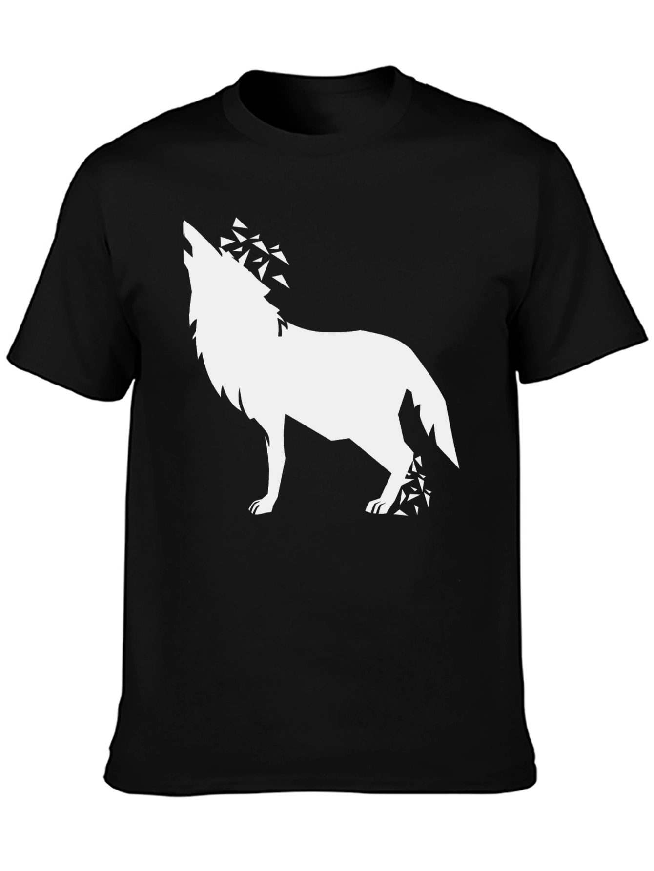 Black Geometric Wolf T-Shirt - Black view 3