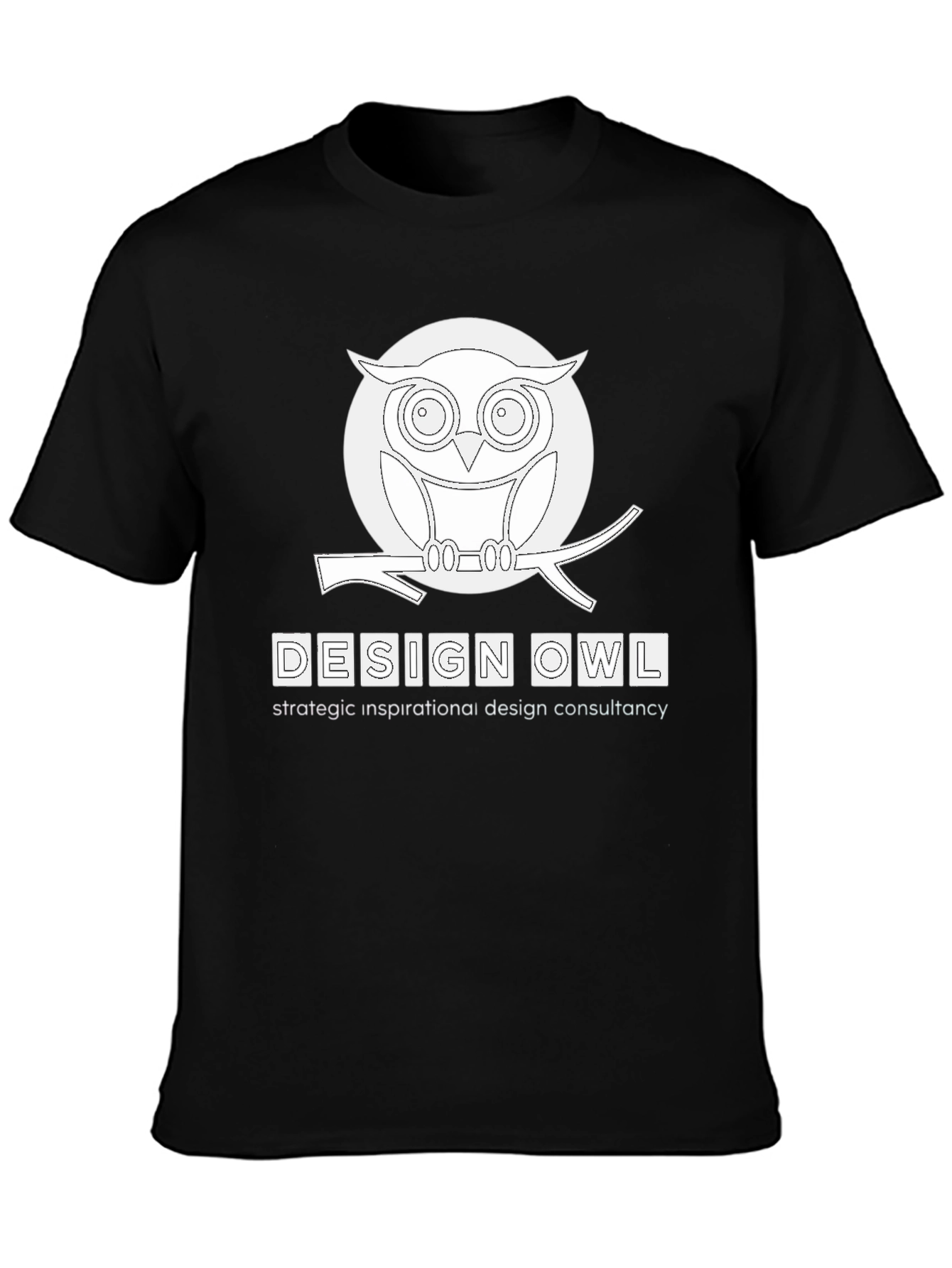 Black Design Owl Graphic Print Tee view 3