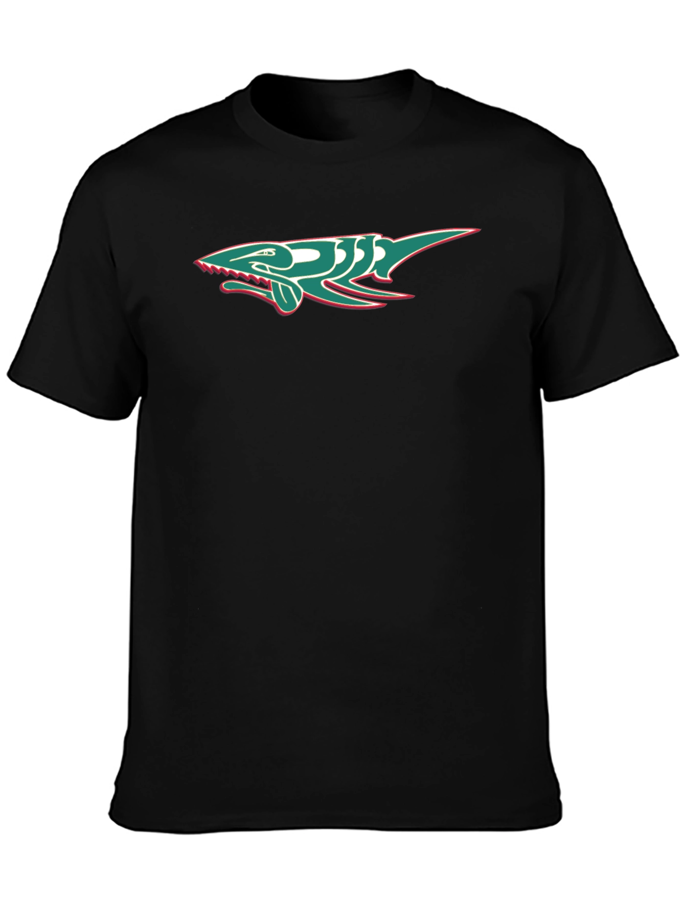 Black Unique Shark Graphic Black T-Shirt view 3