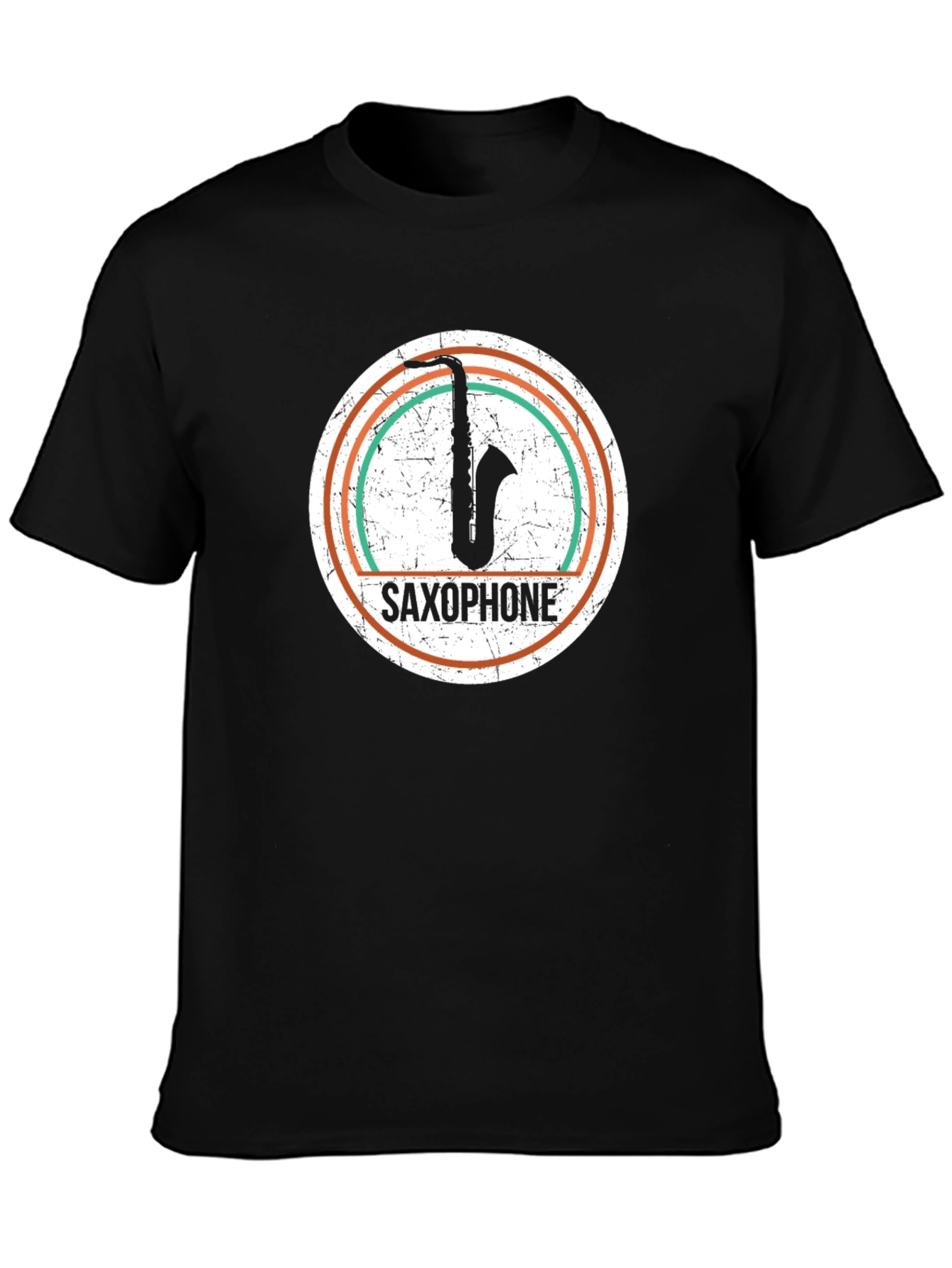Black Saxophone Graphic Tee - Vintage Style Unisex T-Shirt view 3