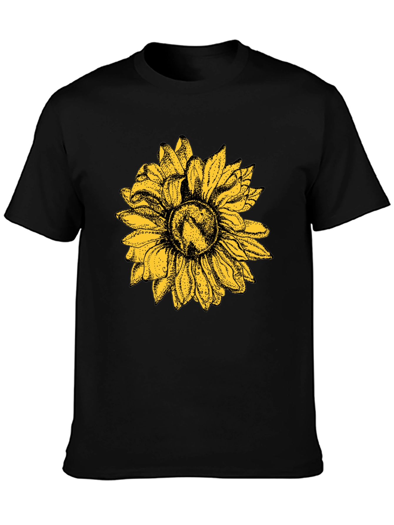 Black Sunflower Graphic Black T-Shirt - Nature Inspired Style view 3