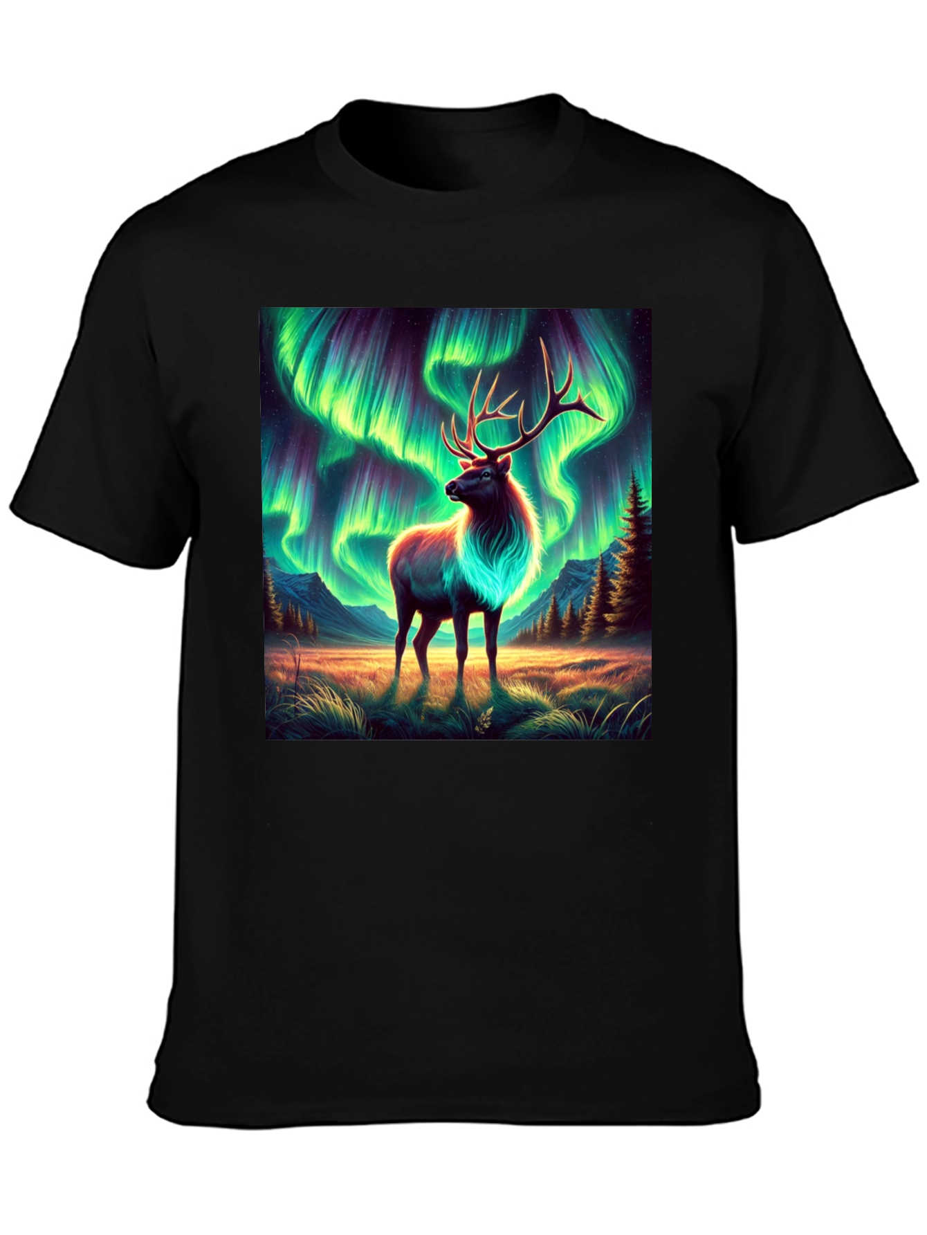 Aurora Elk Graphic Tee - Black - 3