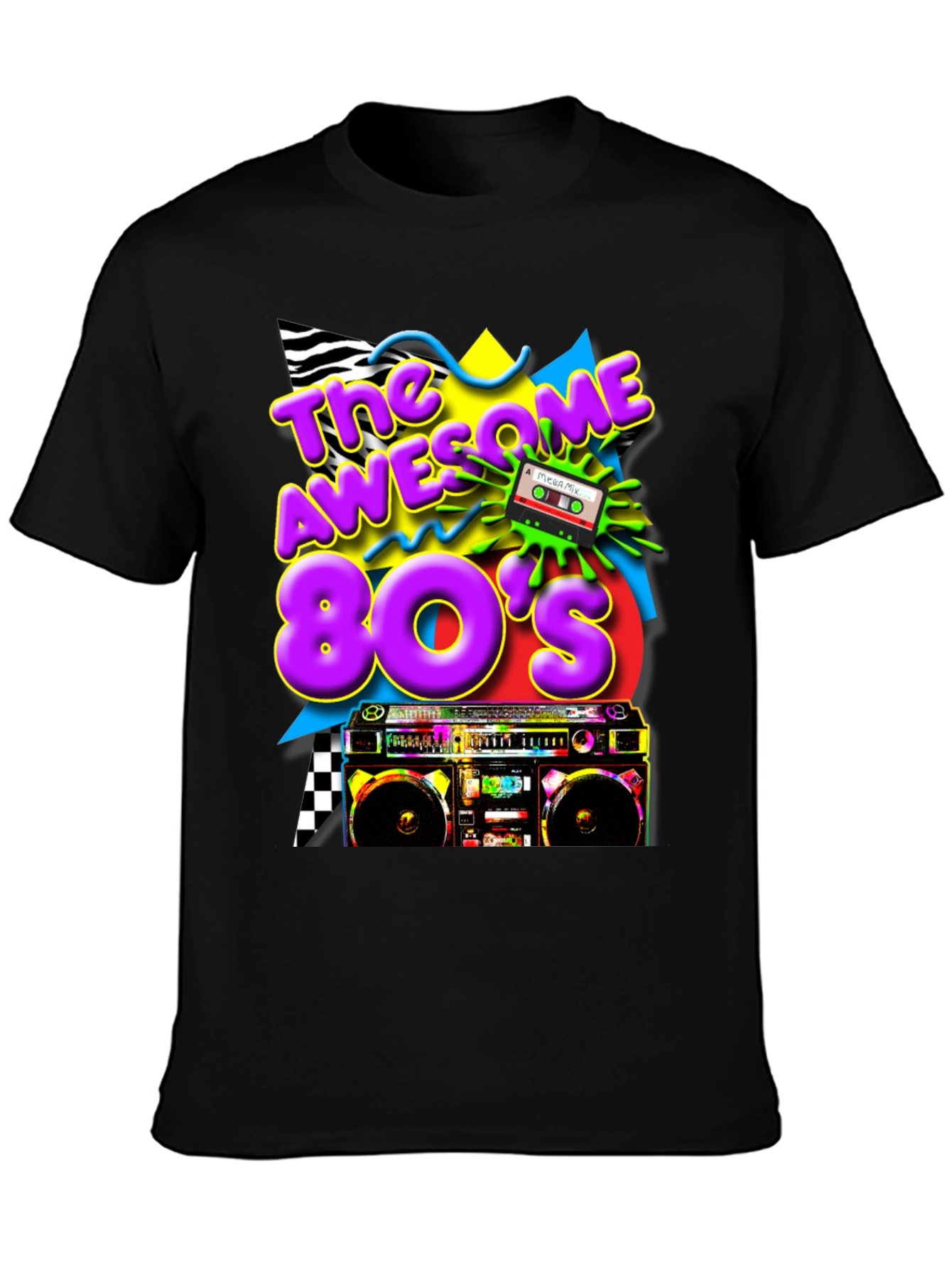 Black Awesome 80's Graphic Tee view 3