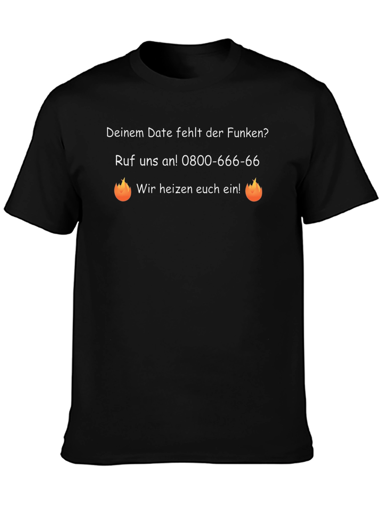Black Funny "Date Lacking Spark" T-Shirt view 3
