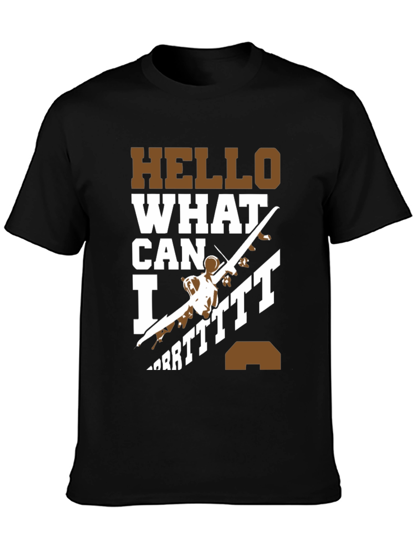 Black Hello What Can I Do T-Shirt view 3