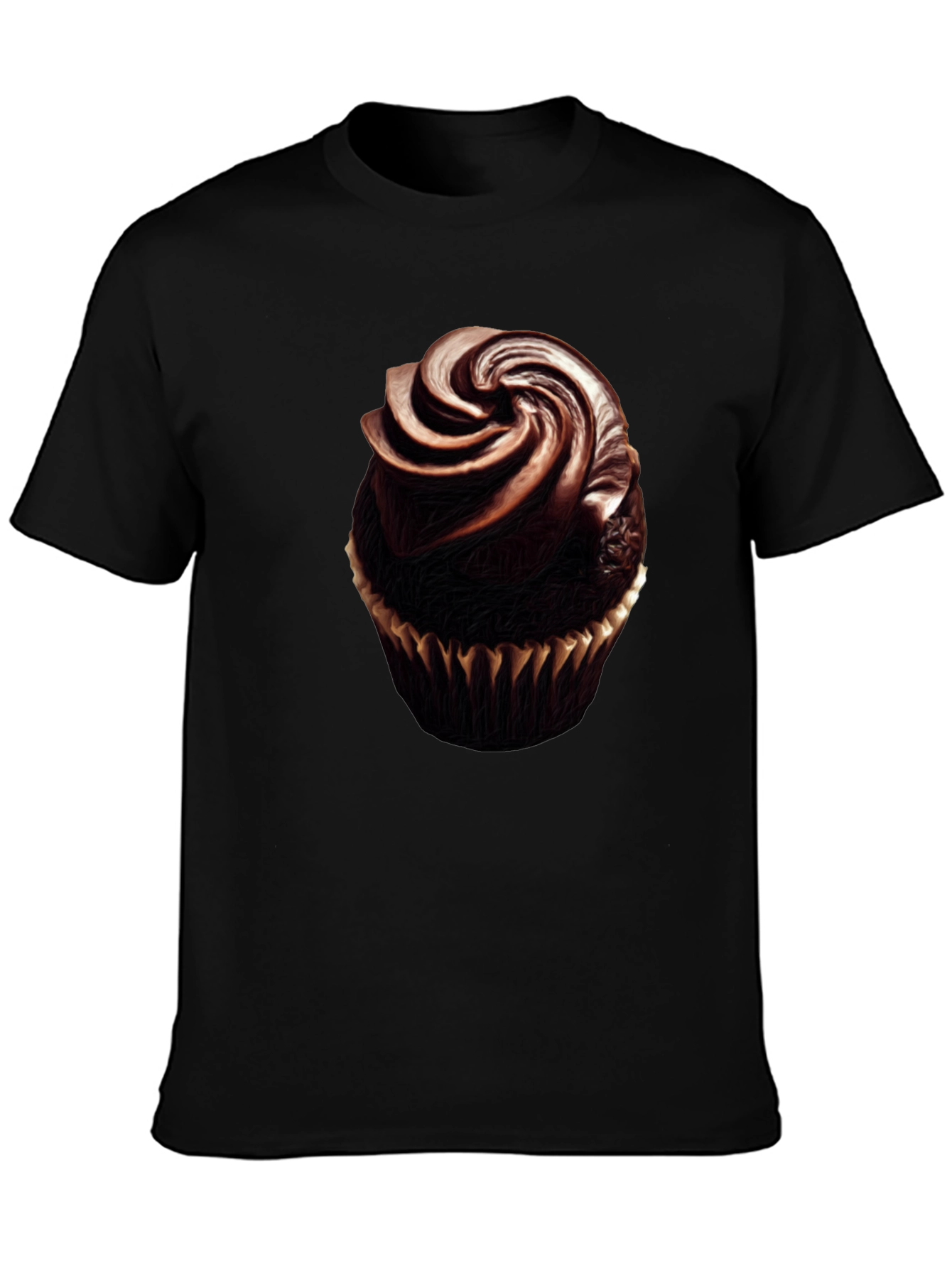 Black Chocolate Cupcake Graphic Tee - Sweet Treat Shirt view 3