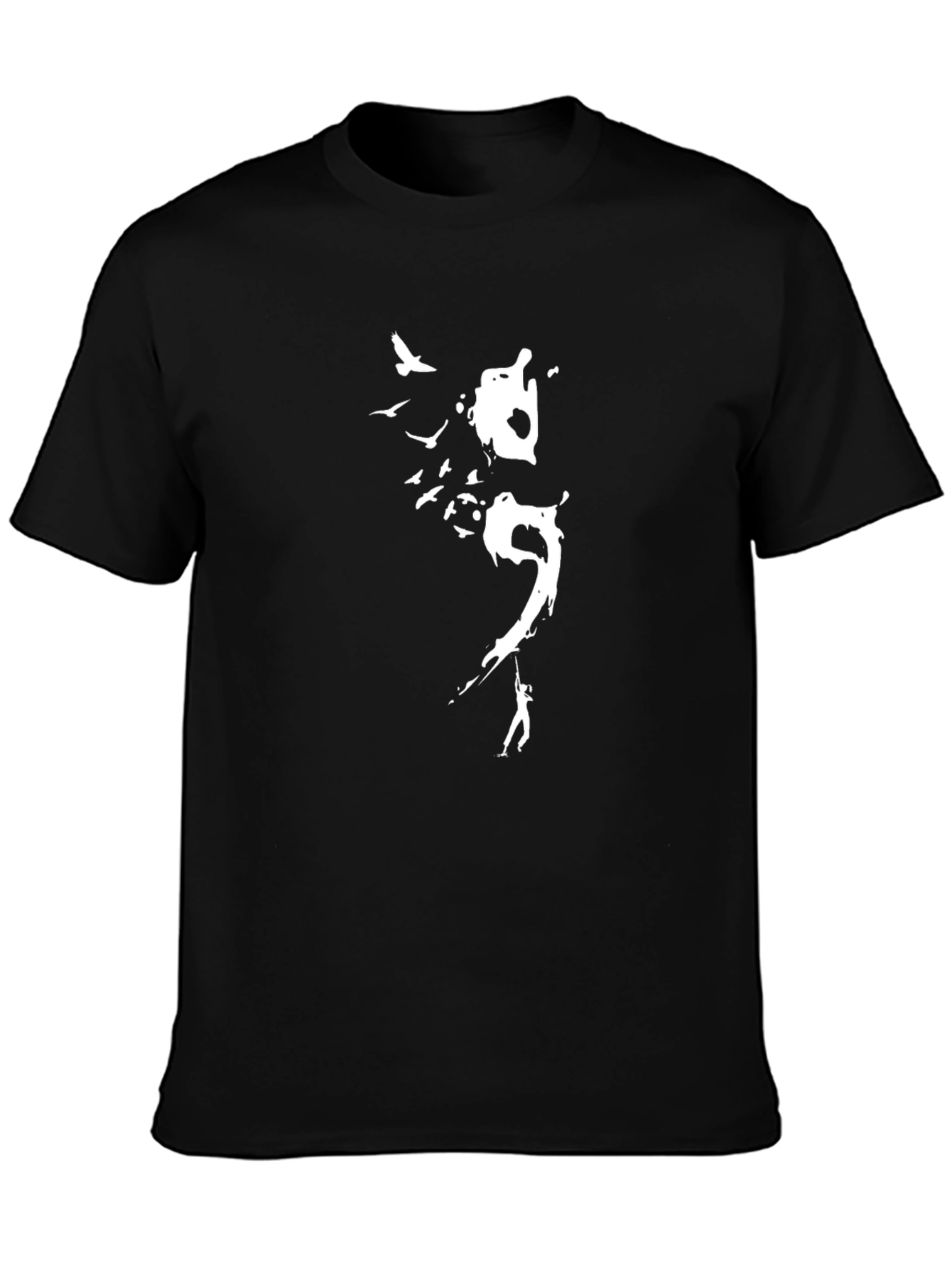 Black Abstract Art Black T-Shirt view 3